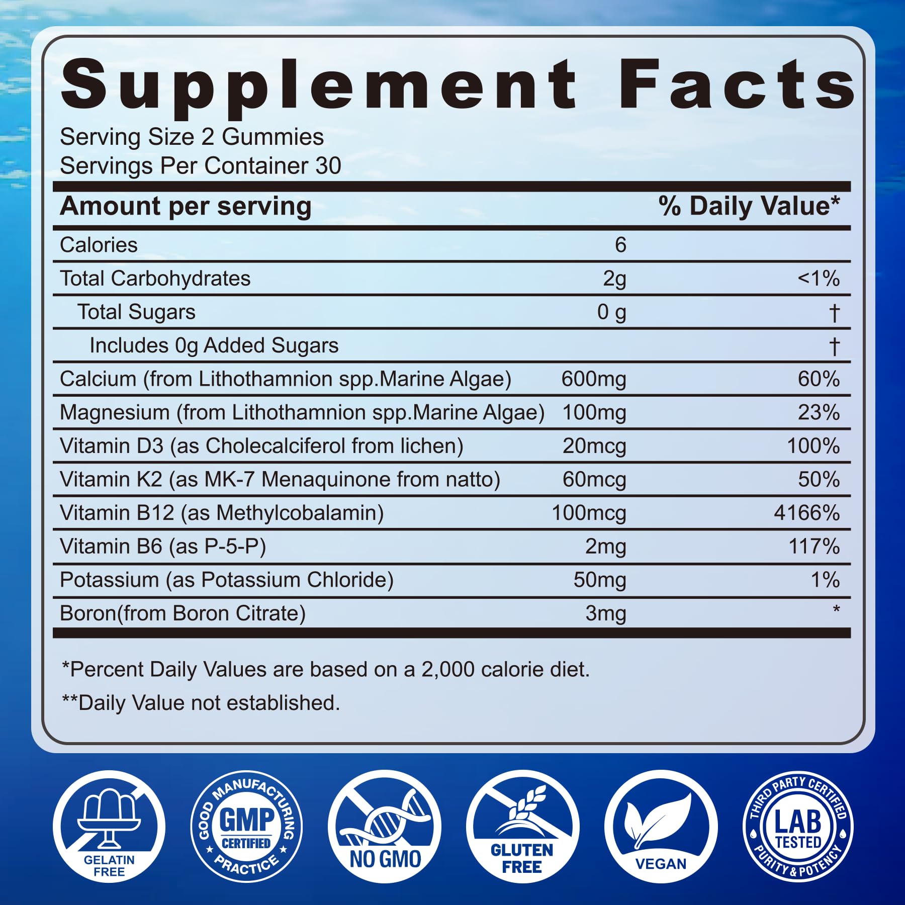 EnvyCure Calcium Gummies ingredients list