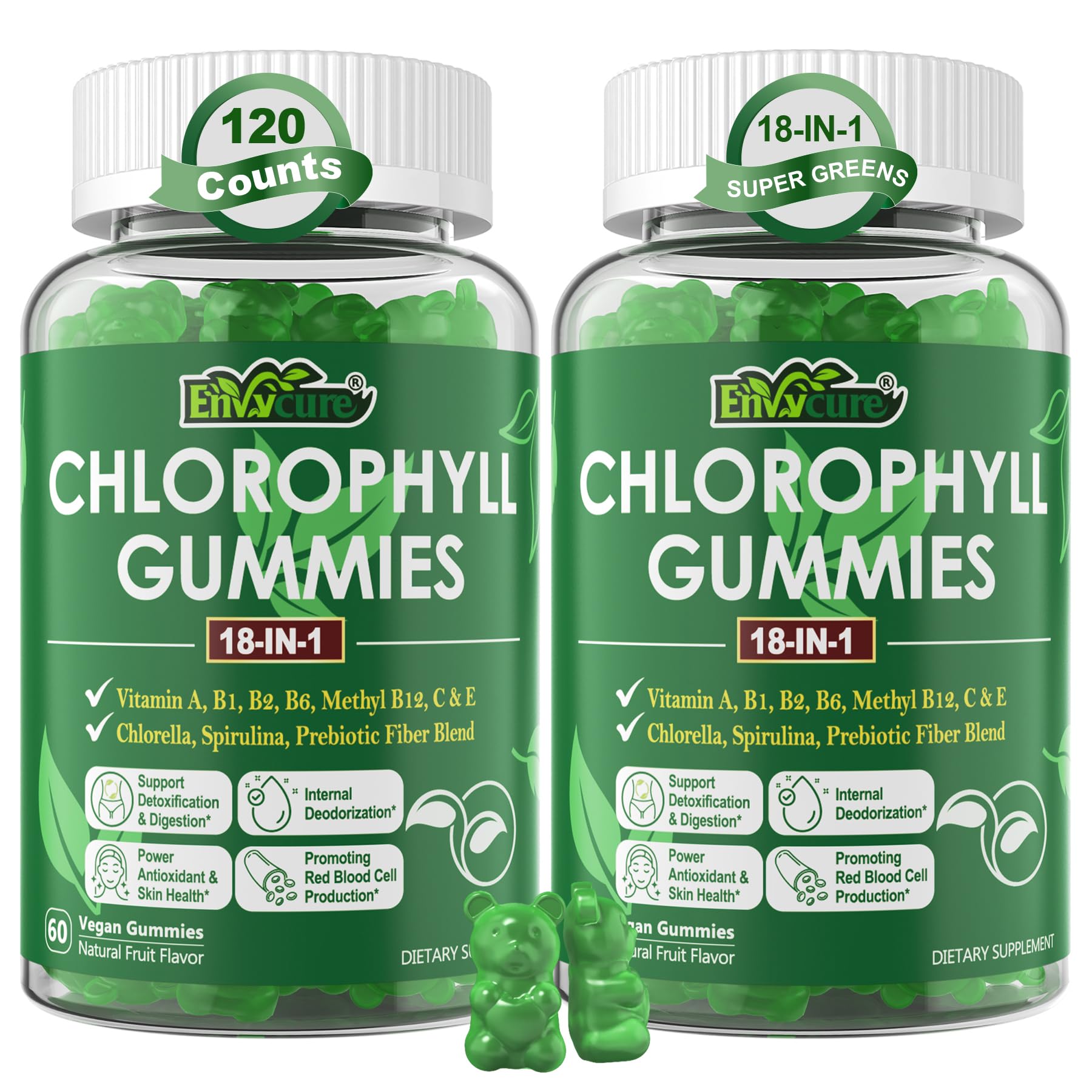 EnvyCure Chlorophyll Gummies front view with packaging