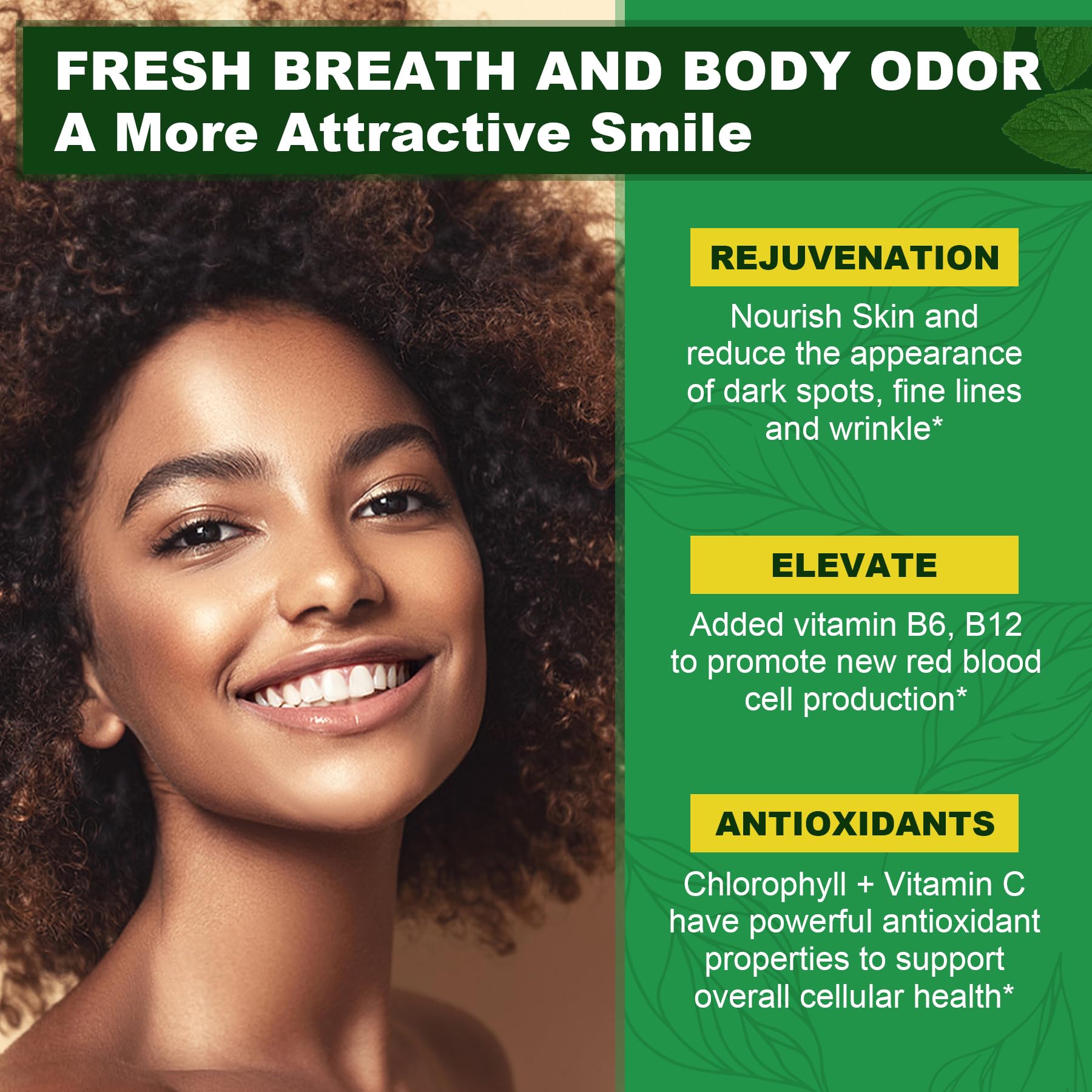 EnvyCure Chlorophyll Gummies ingredients list on packaging