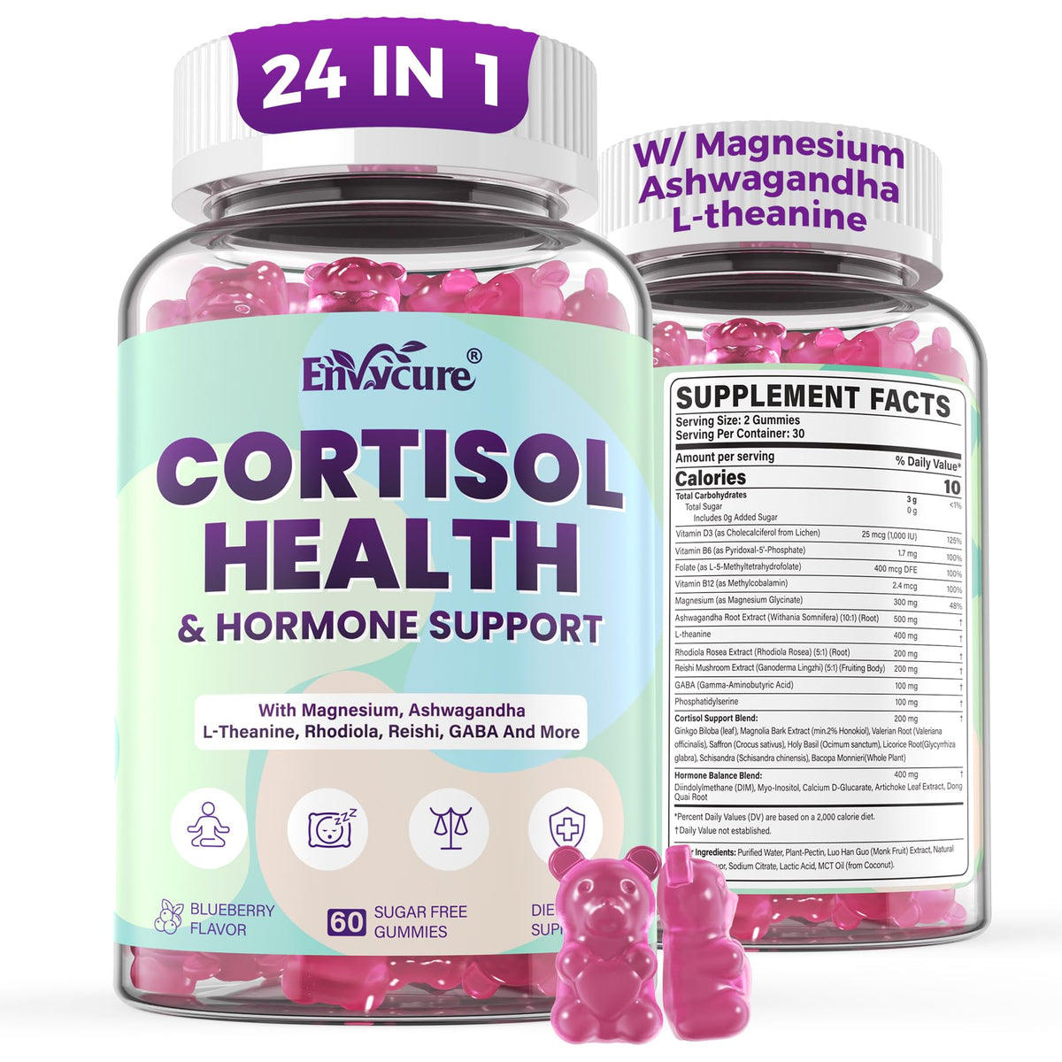 EnvyCure Cortisol Gummies 24-IN-1 supplement front view