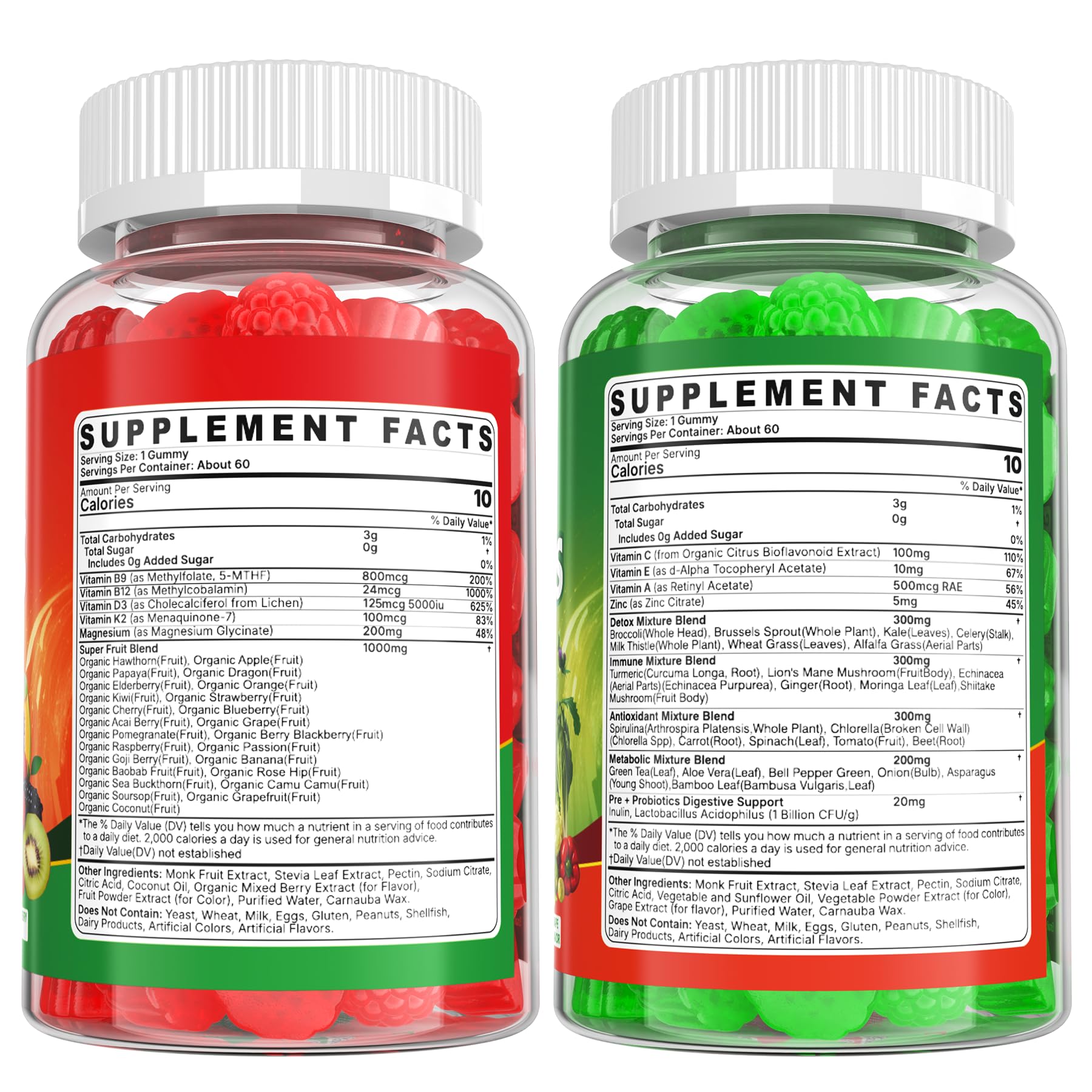 EnvyCure Fruits and Veggies Gummies with a glass of water