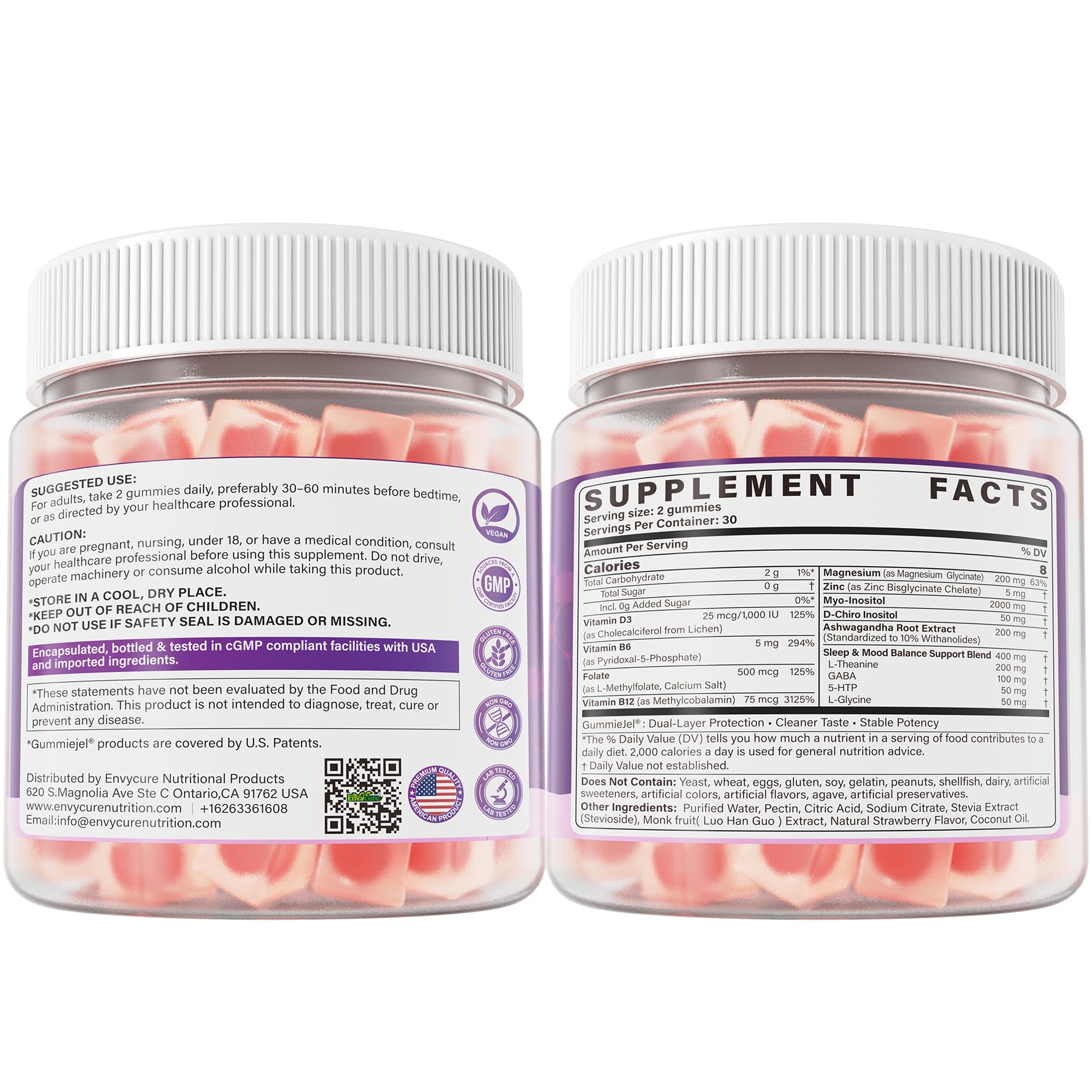 EnvyCure Inositol Gummies showing serving size