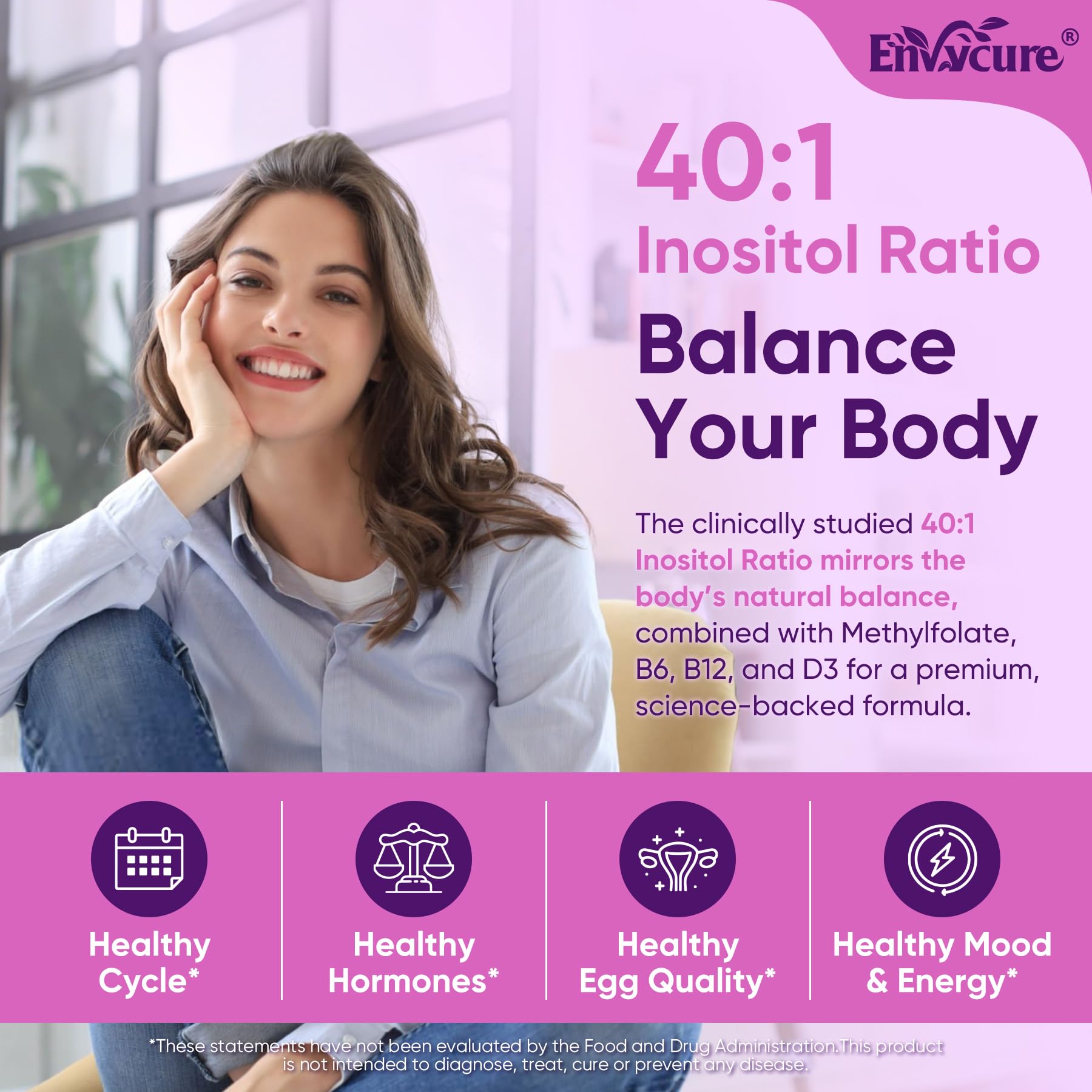 EnvyCure Inositol Gummies with ingredients list