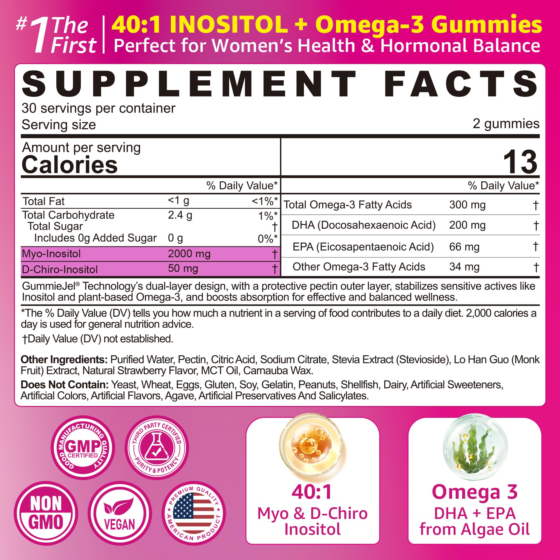 EnvyCure Inositol + Omega-3 Gummies packaging