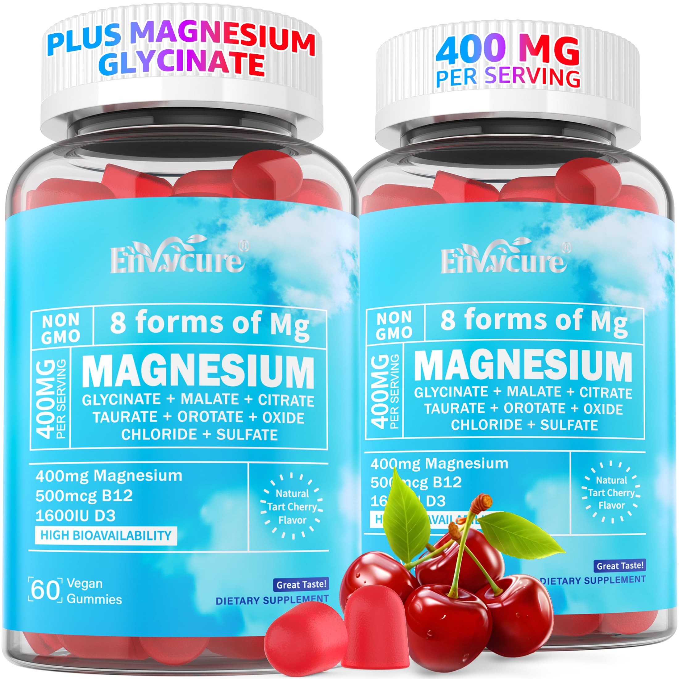 EnvyCure Magnesium Complex Gummies front view with packaging