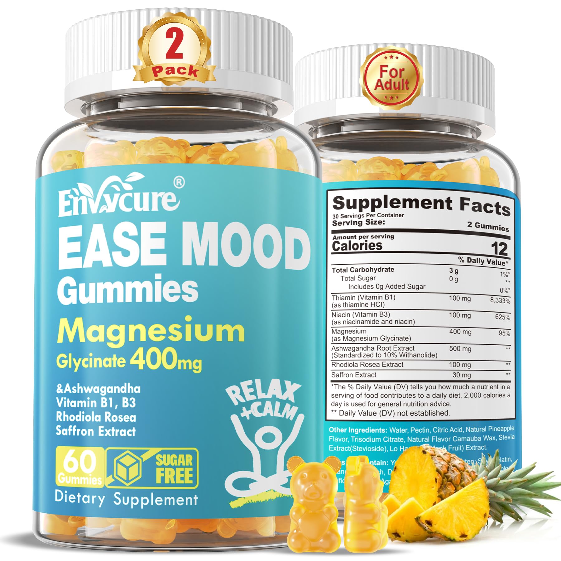 EnvyCure Magnesium Glycinate Gummies 400mg front view