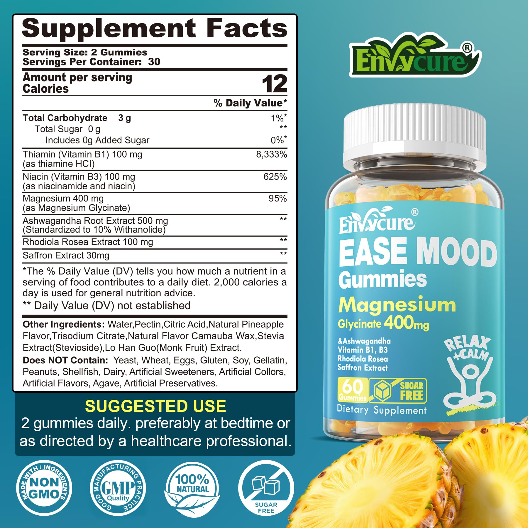 EnvyCure Magnesium Glycinate Gummies bottle with label