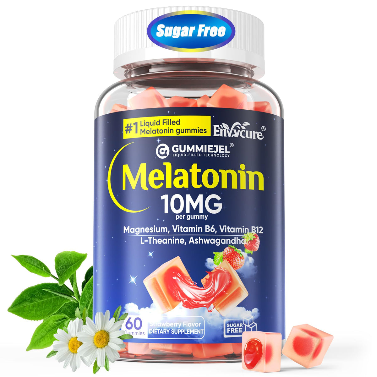 EnvyCure Melatonin Gummies 10mg front view with packaging