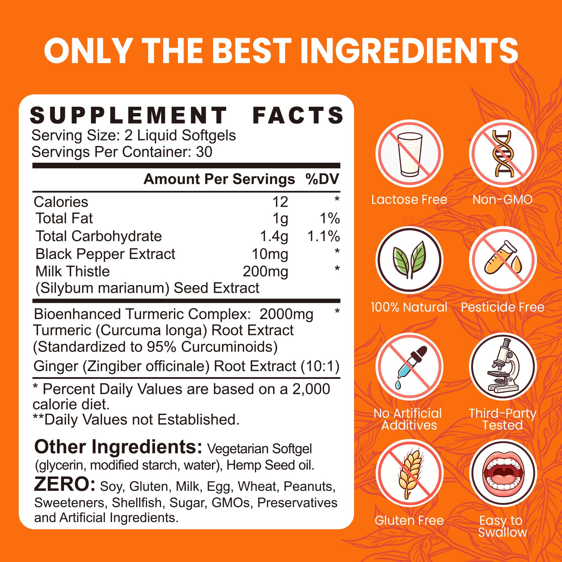 EnvyCure Turmeric Curcumin Softgels 2000mg bottle with label