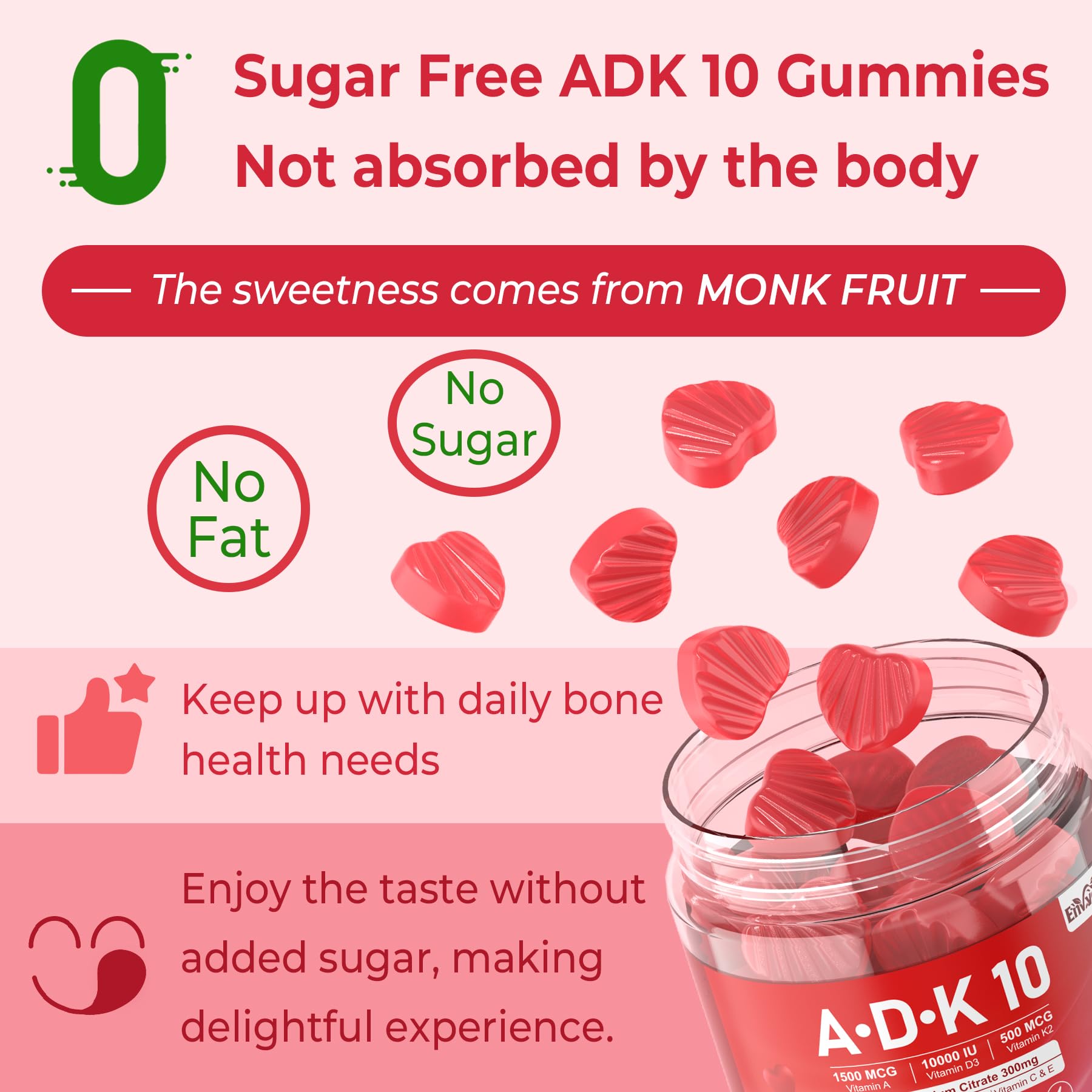 EnvyCure Vitamin D3 K2 Gummies lifestyle scene with fruit
