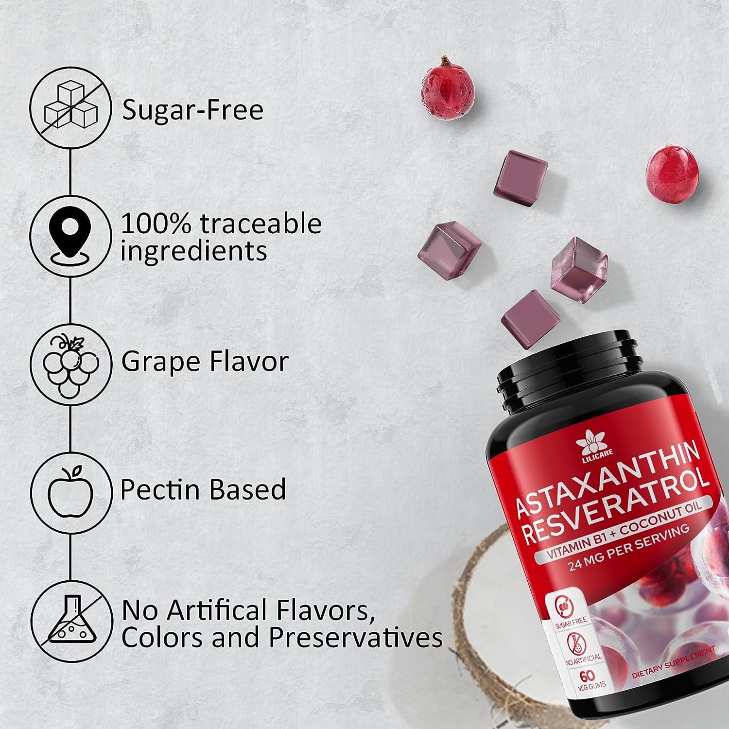 EnvyDeal Astaxanthin Gummies showing gummy texture