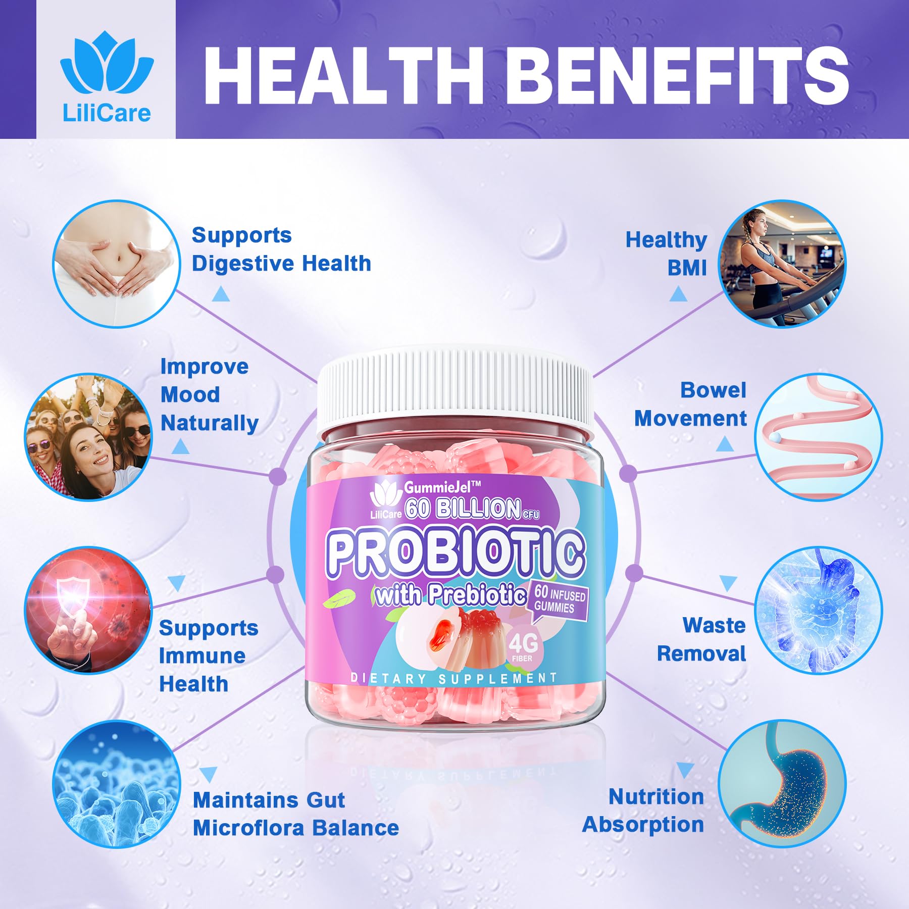 EnvyDeal Probiotic Gummies ingredients list on packaging
