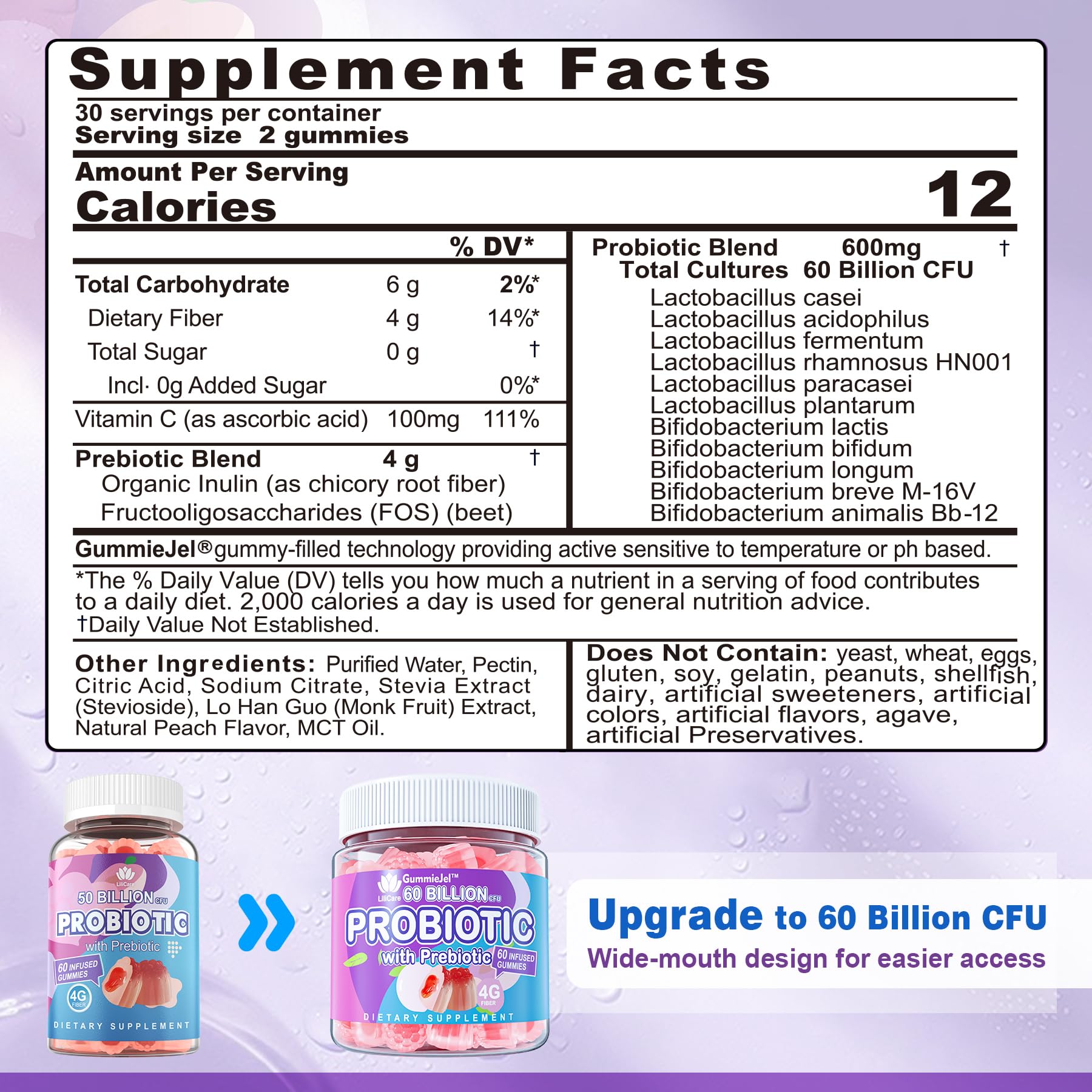 EnvyDeal Probiotic Gummies peach flavour gummies