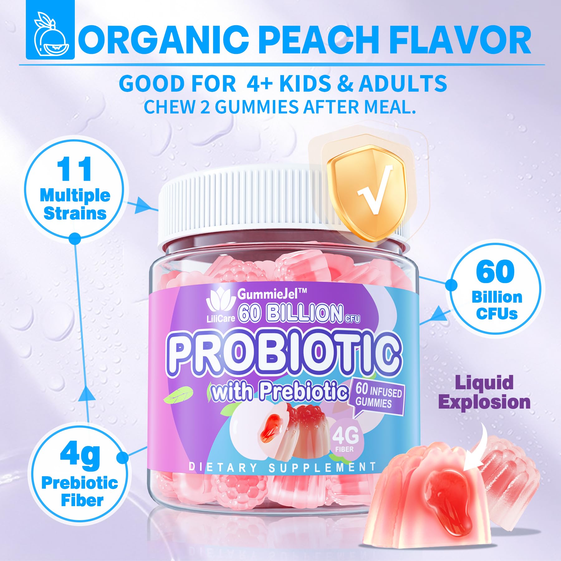 EnvyDeal Probiotic Gummies side view of bottle