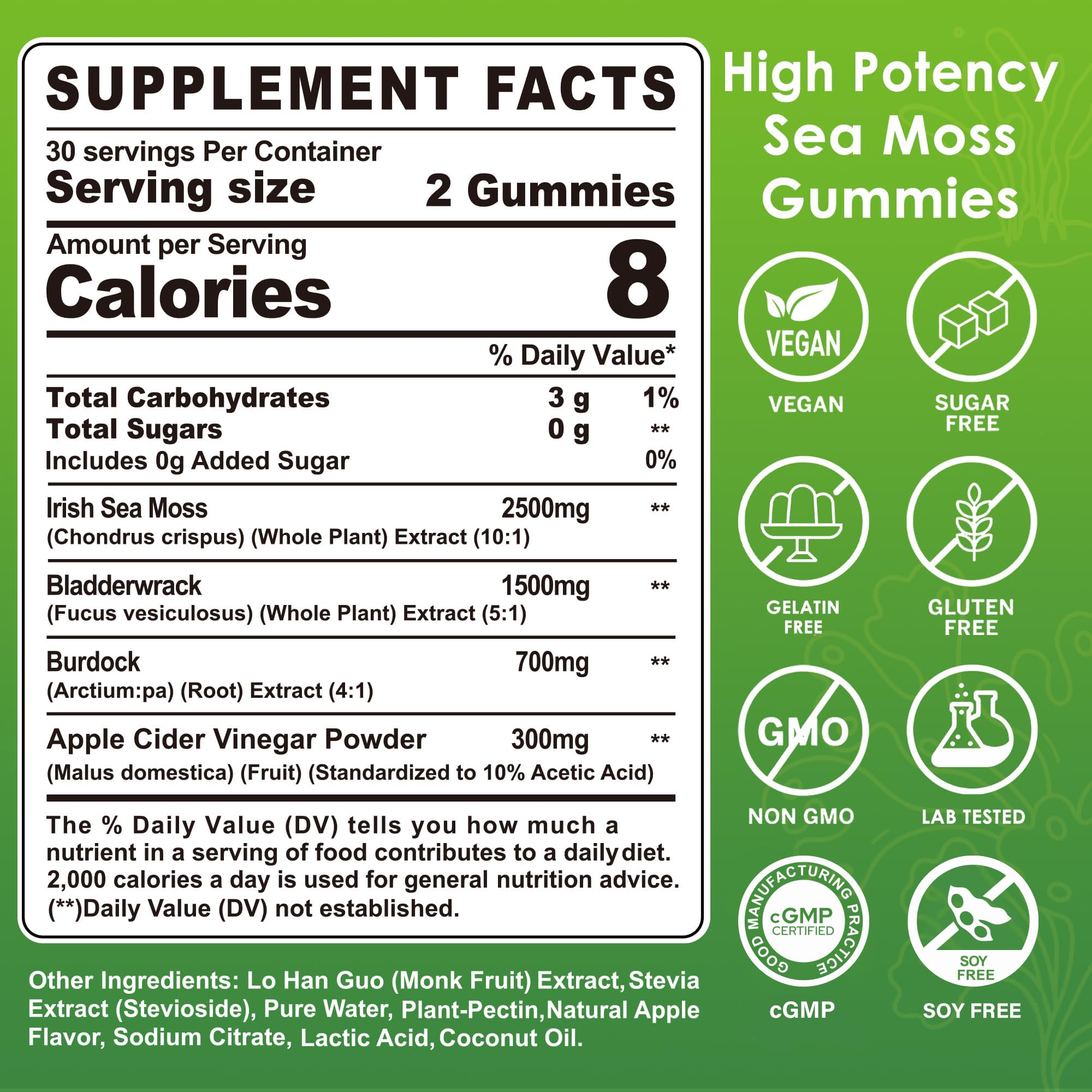 EnvyDeal Sea Moss Gummies apple flavour close-up