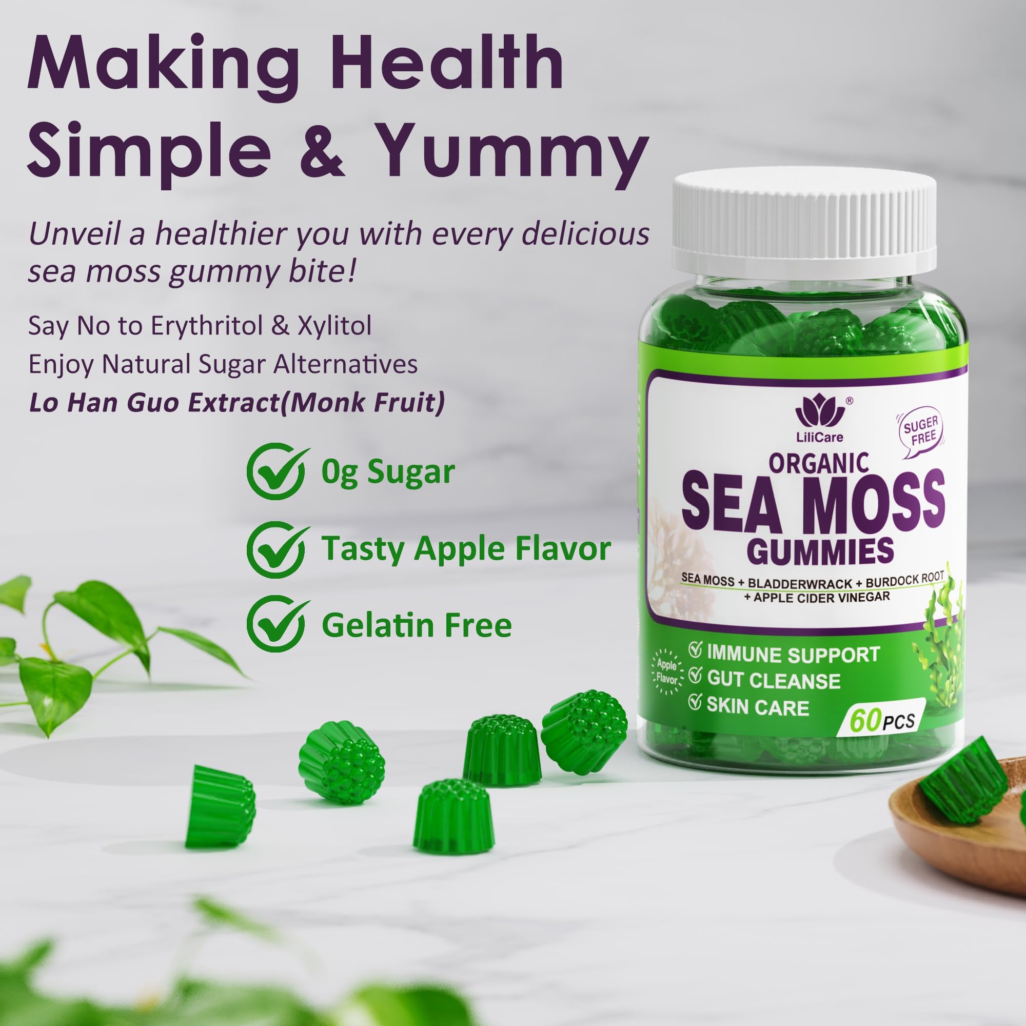 EnvyDeal Sea Moss Gummies back view of the package