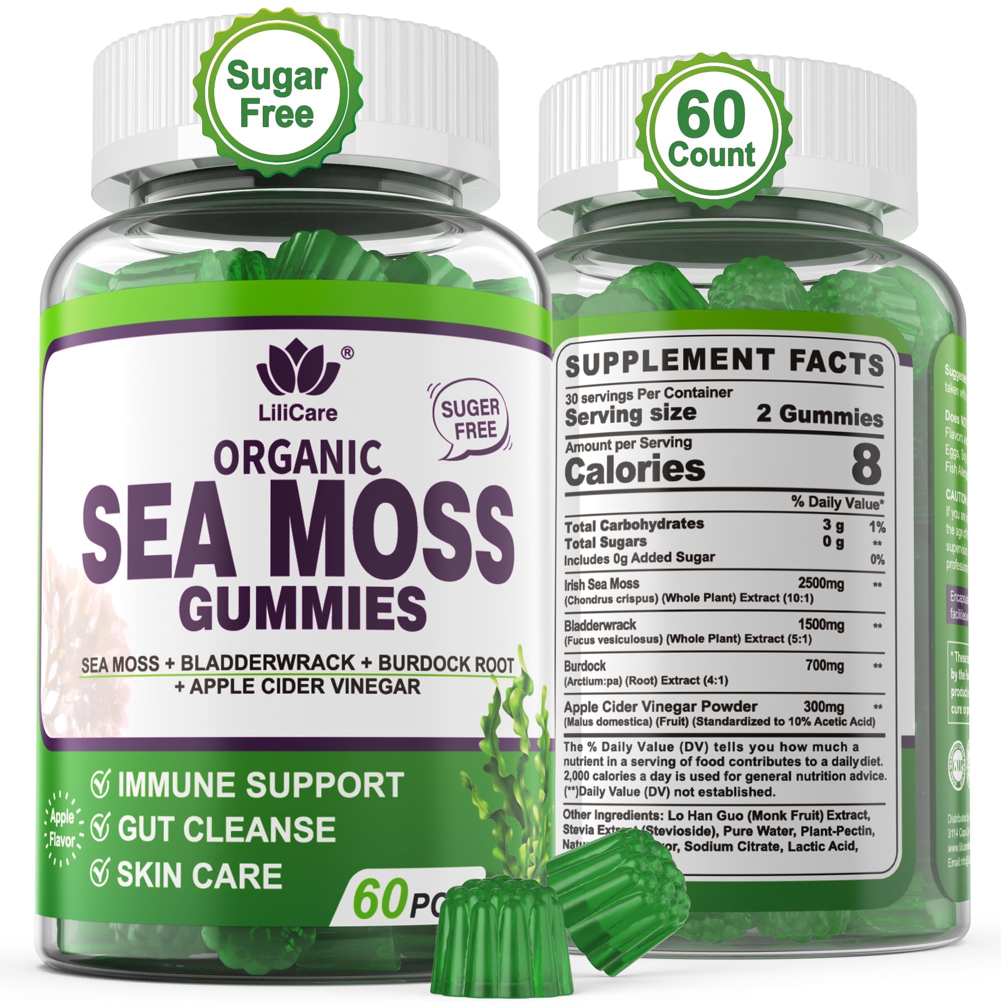 EnvyDeal Sea Moss Gummies front view with packaging