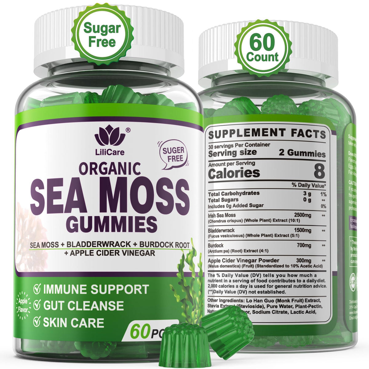 EnvyDeal Sea Moss Gummies front view with packaging