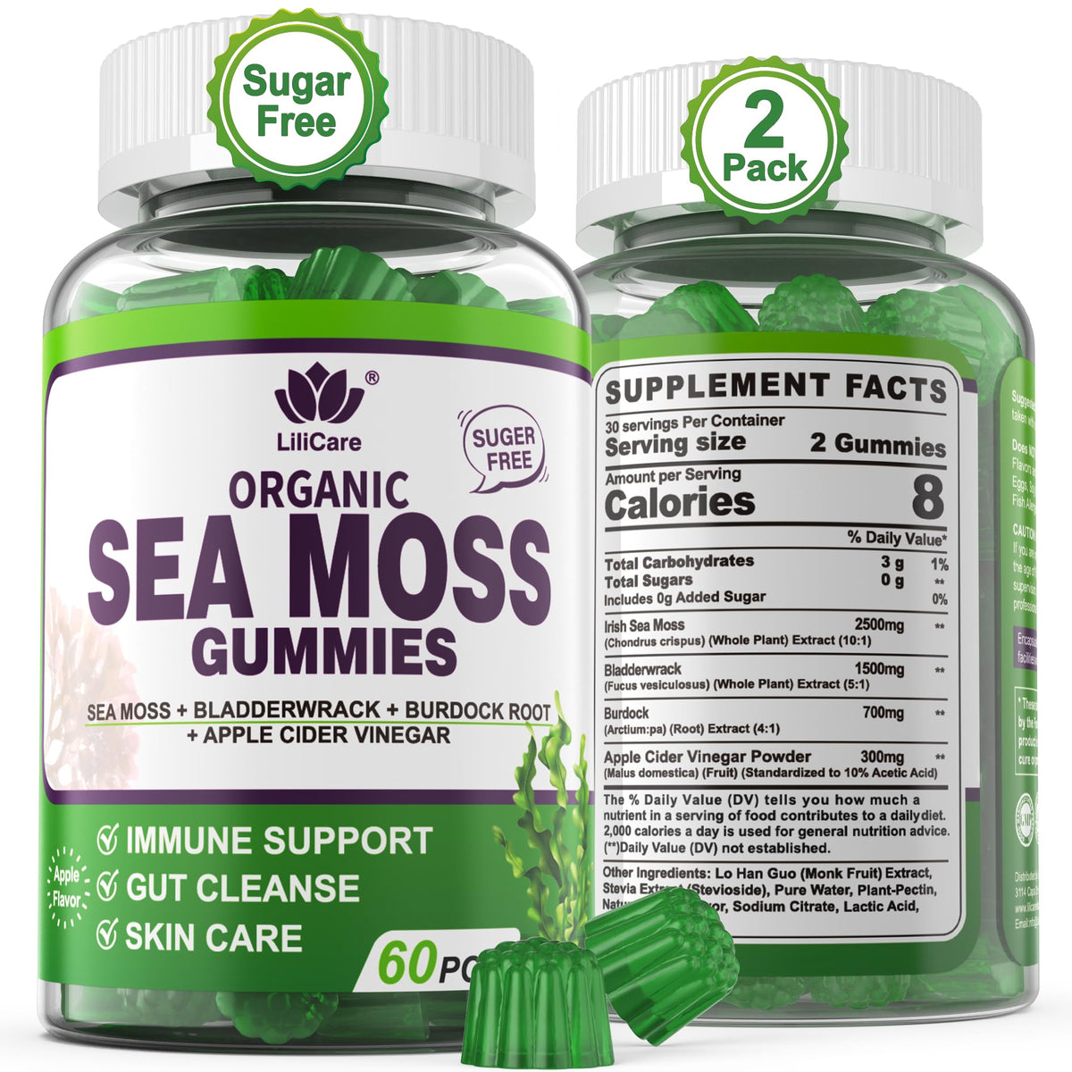 EnvyDeal Sea Moss Gummies front view with packaging