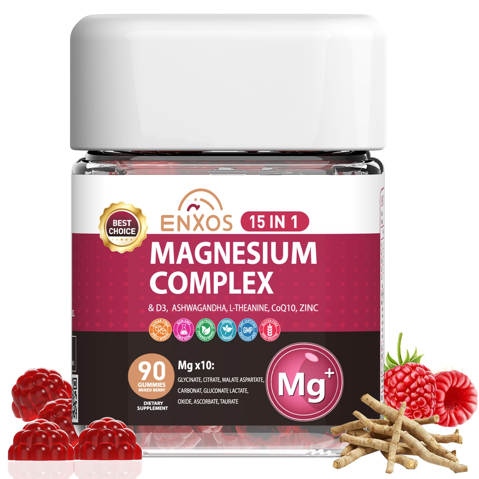 ENXOS Magnesium Glycinate Gummies 350mg front view