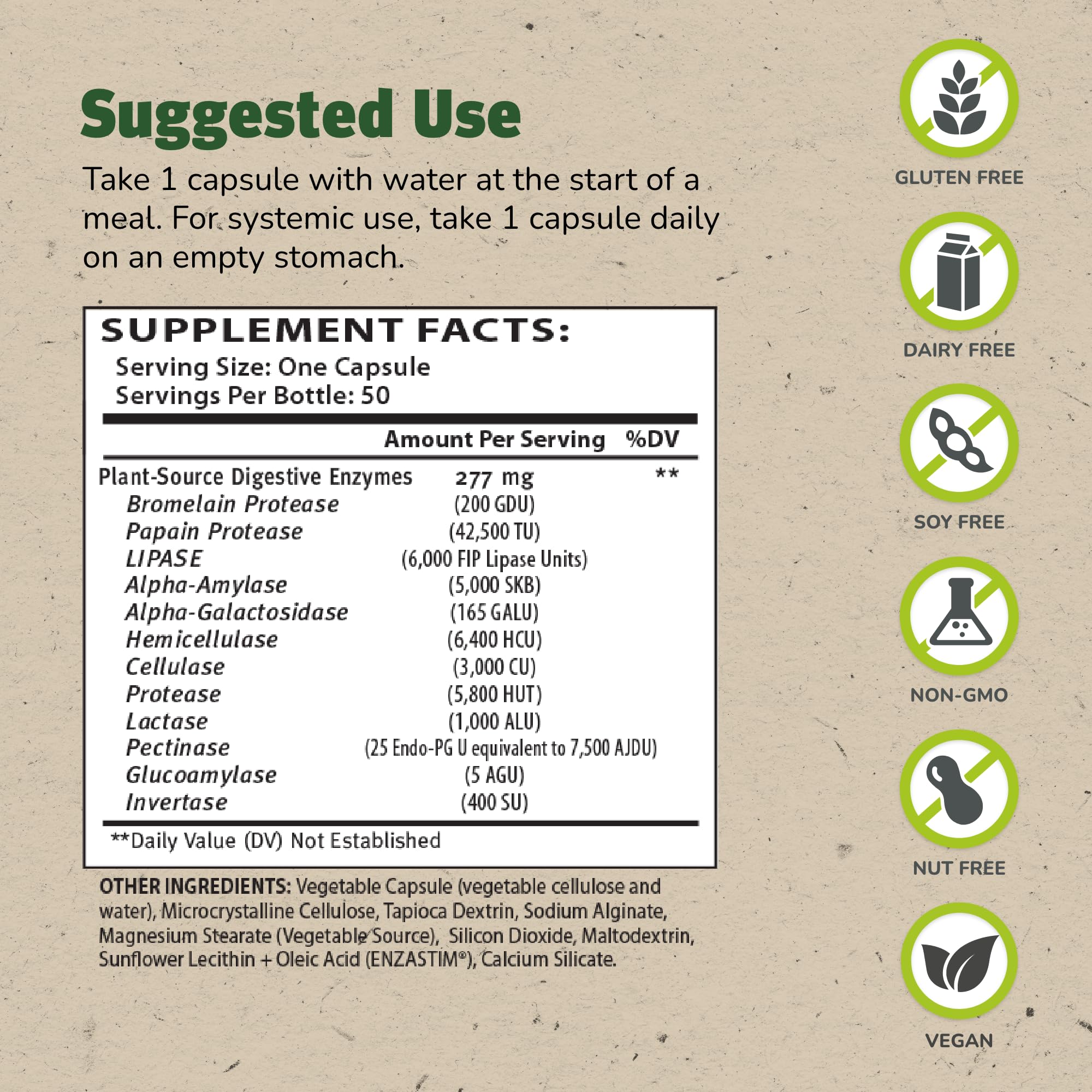 ENZALASE Multi-Enzyme Supplement capsule close-up