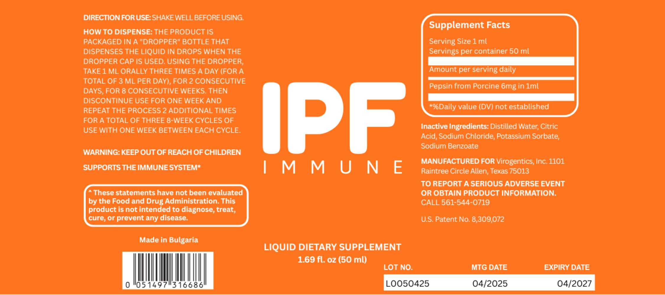 Enzolytics IPF daily wellness liquid supplement on a wooden table