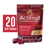 Enzymatic Therapy Cran-Max Whole Fruit Chews side view with nutritional information