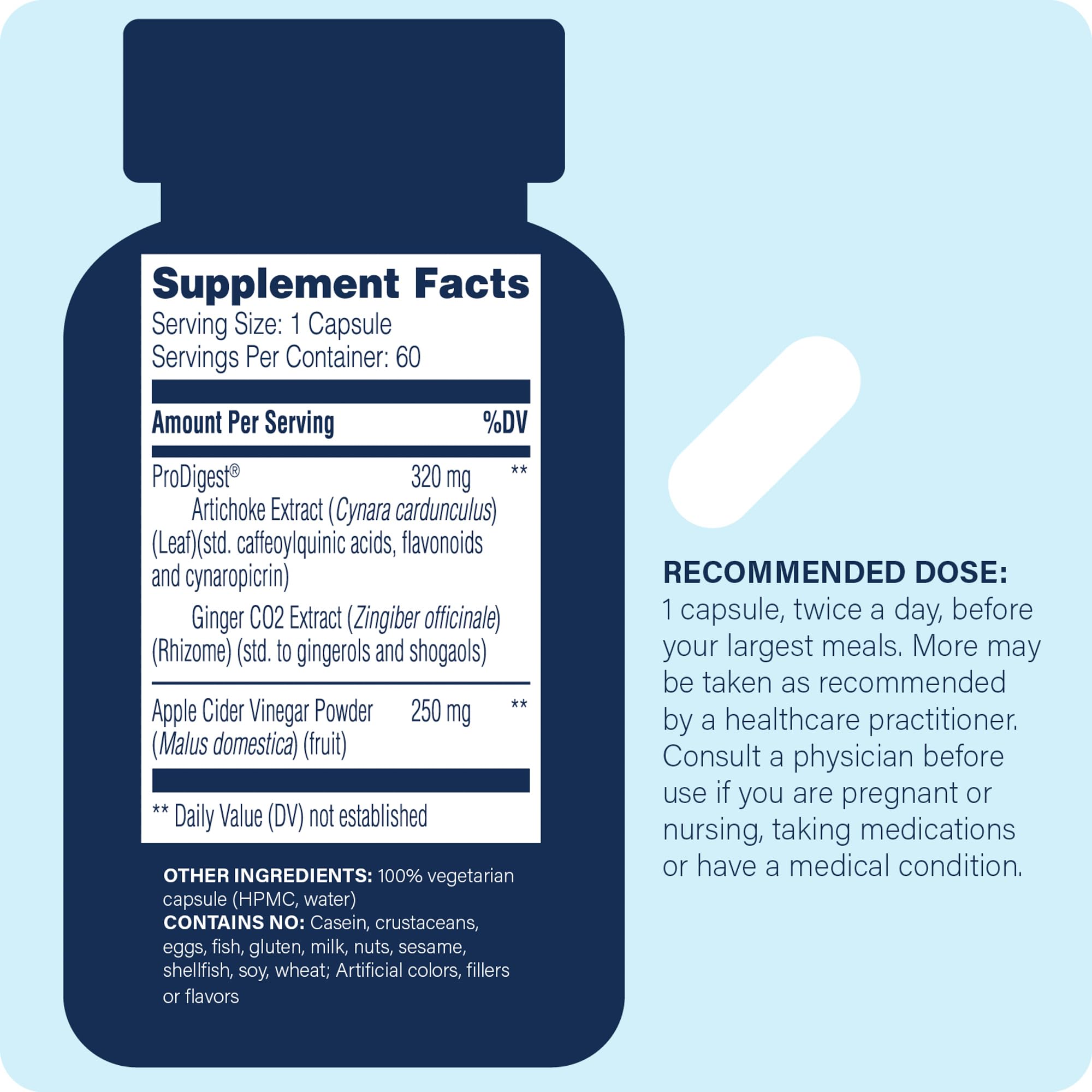 Enzyme Science Multi-Enzymes GI Motility Complex 60 Capsules side view