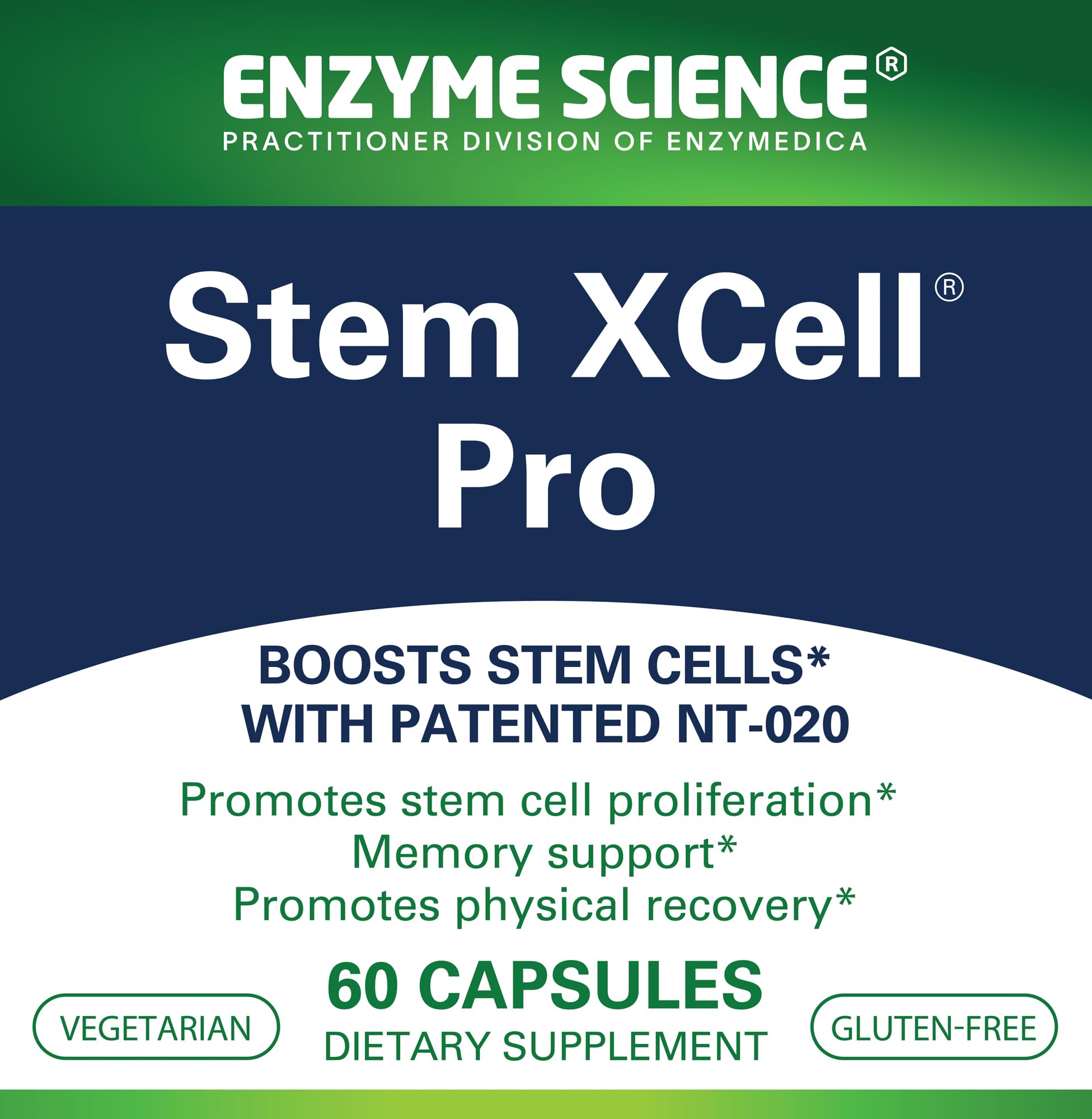 Enzyme Science Stem XCell Pro 60 Capsules side view