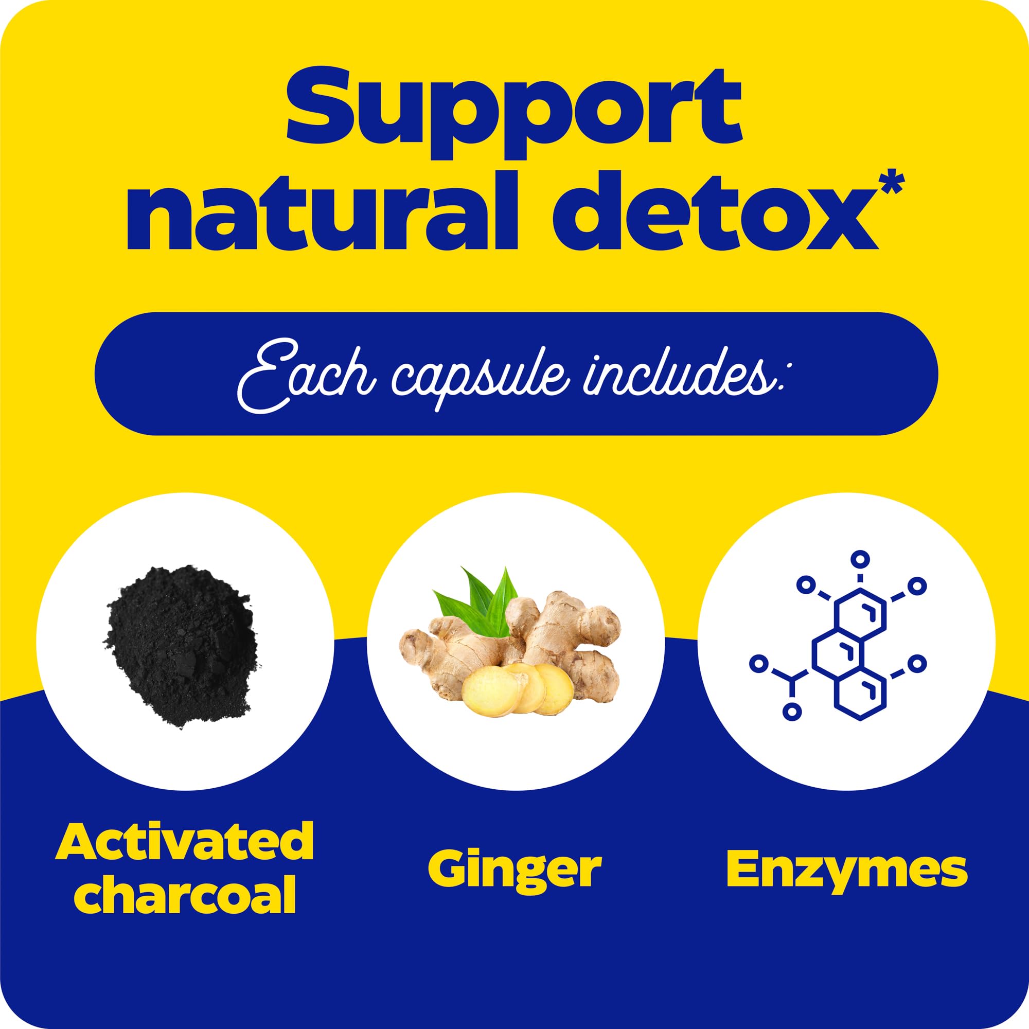 Enzymedica Activated Charcoal Capsules displayed with other supplements