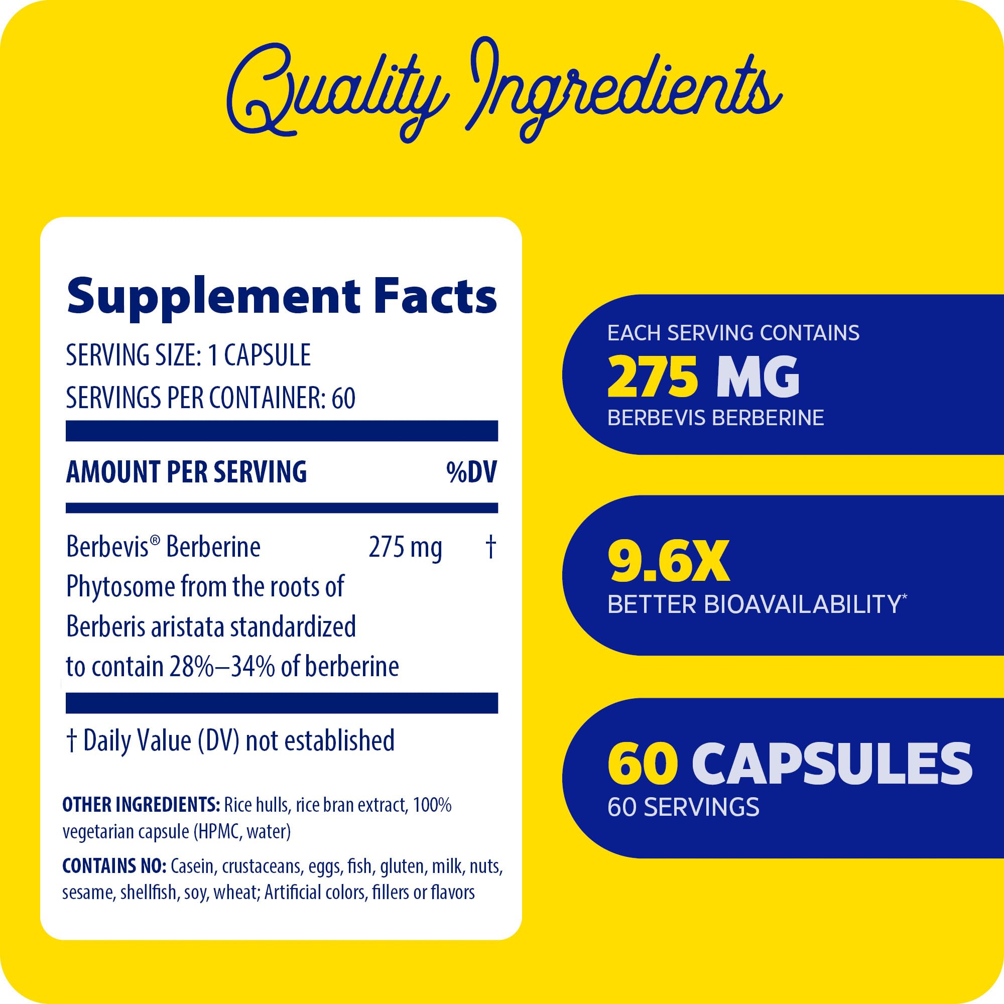 Enzymedica Berberine Phytosome Supplement side view with label