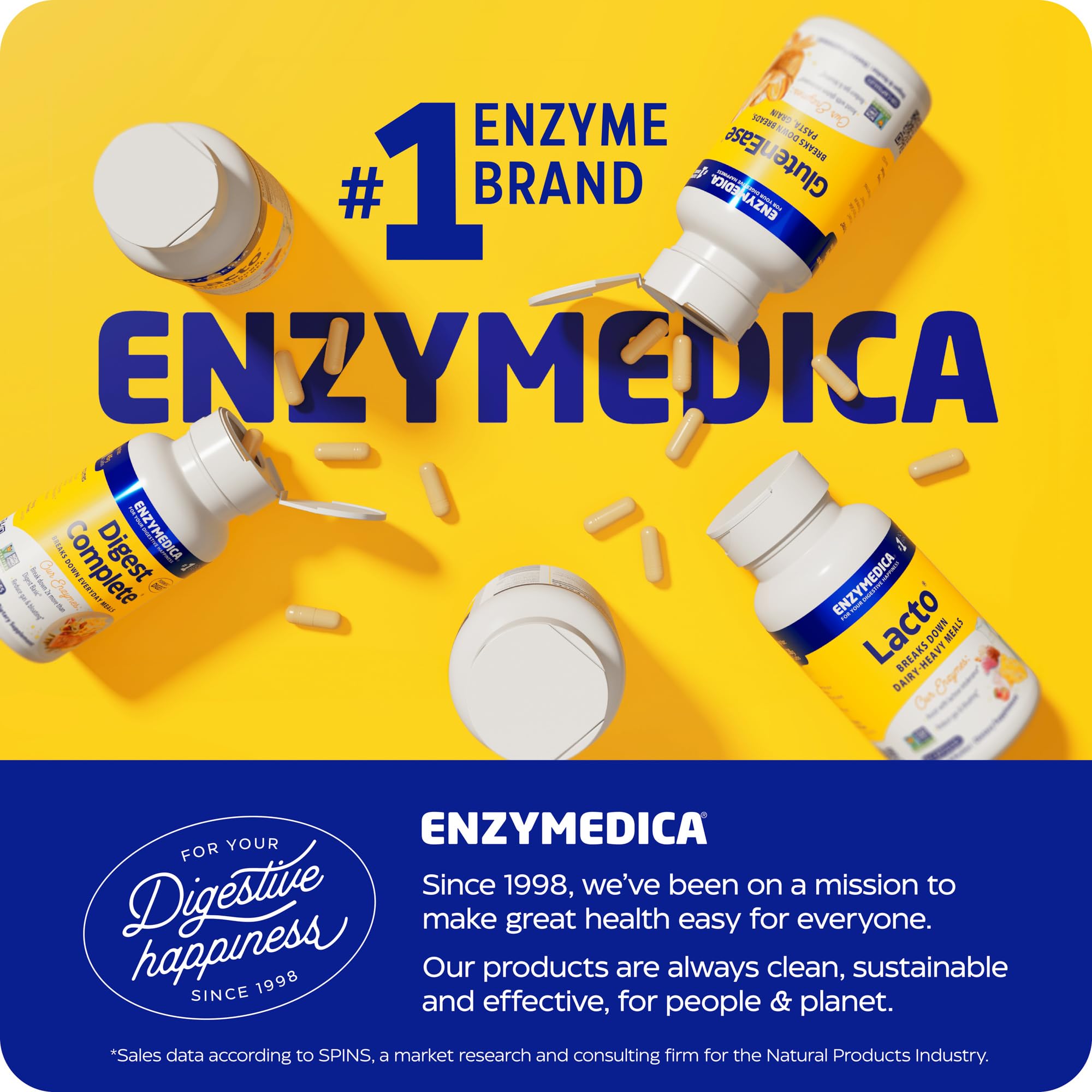 Enzymedica Candidase Multi-Enzyme Supplement with a glass of water