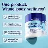 Enzymedica Colostrum + Probiotics Powder serving suggestion in a glass
