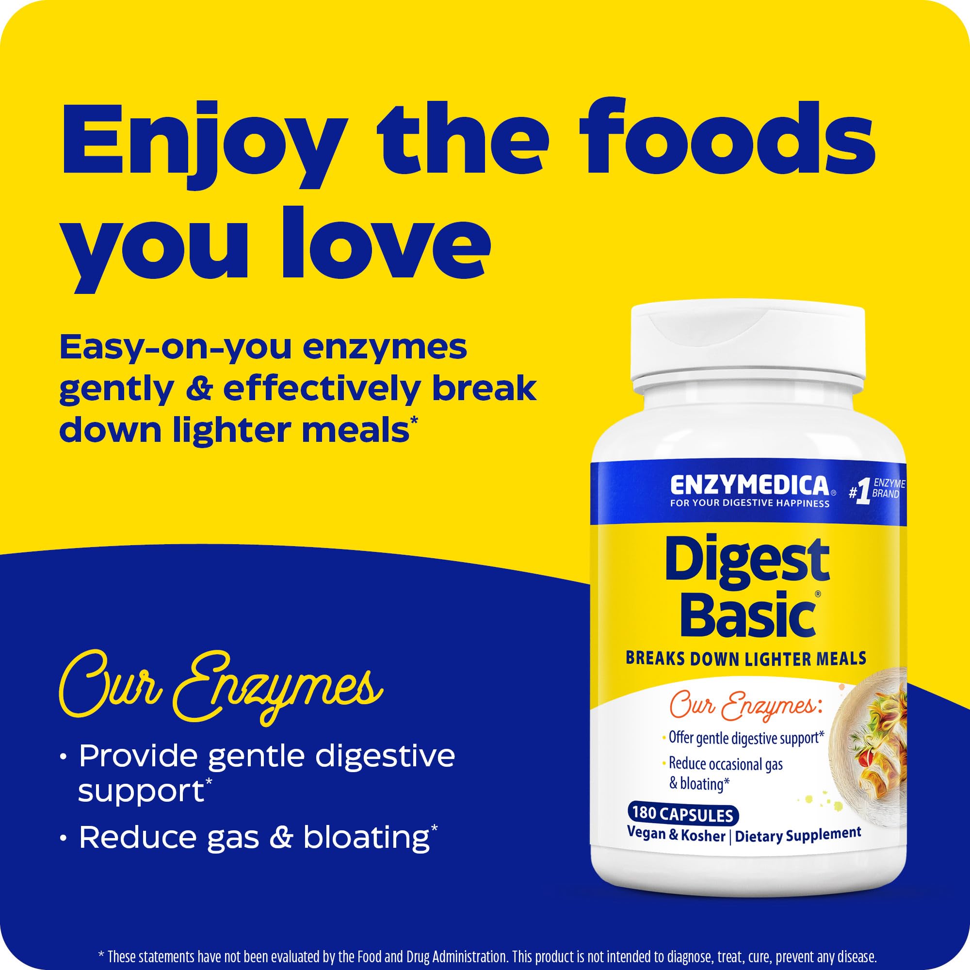 Enzymedica daily Basic Multi-Enzyme Formula packaging side view