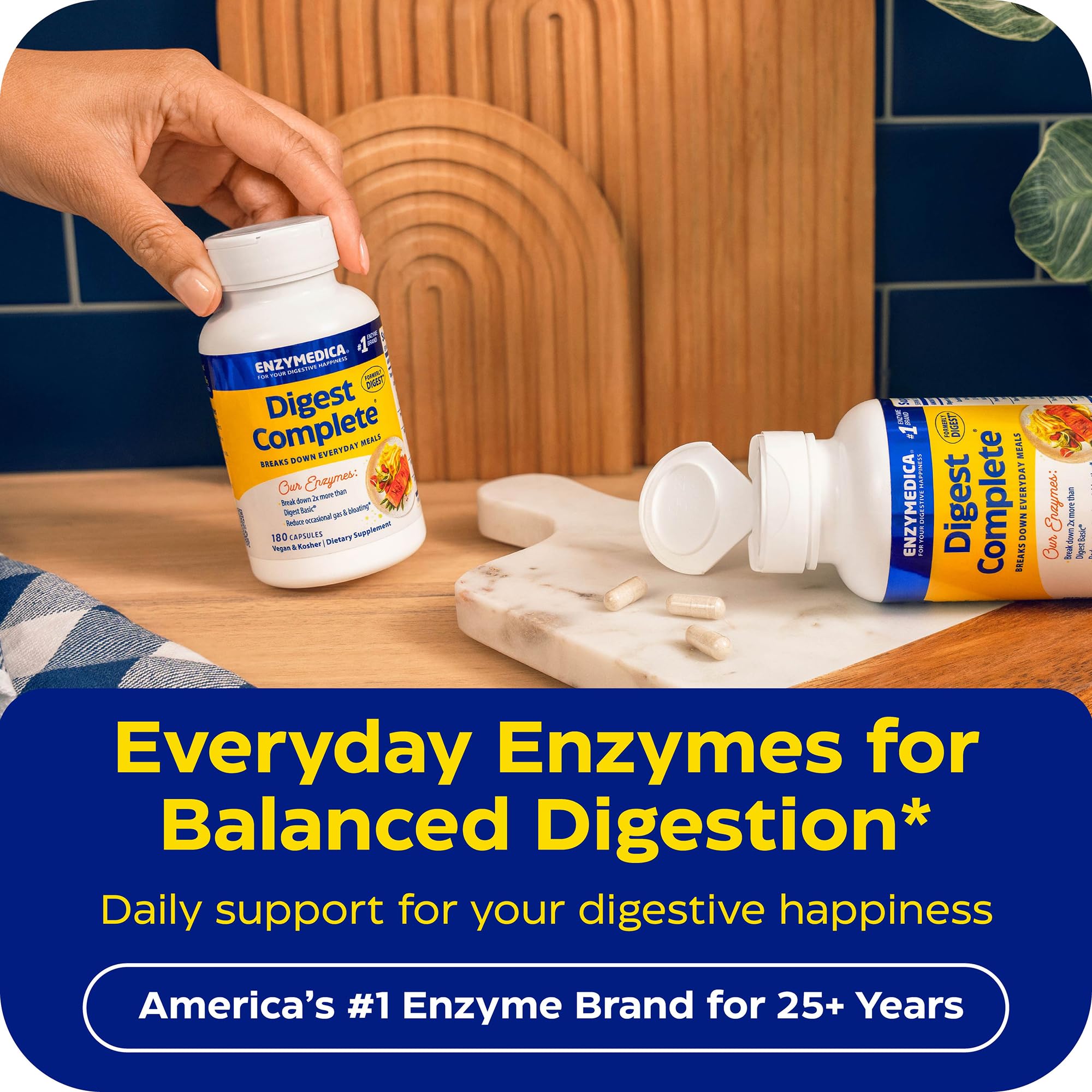 Enzymedica daily Complete Multi-Enzyme Capsules back view