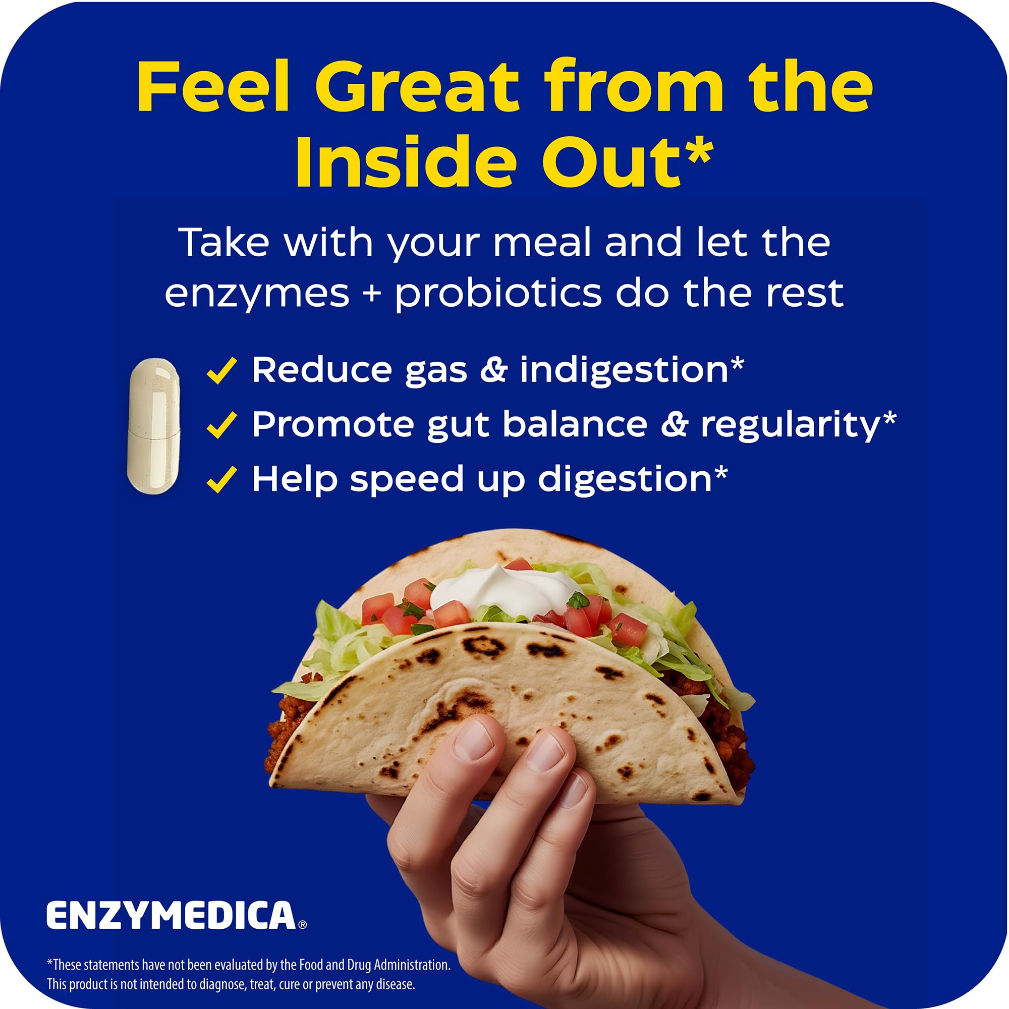 Enzymedica daily Complete + Probiotics supplement capsule close-up