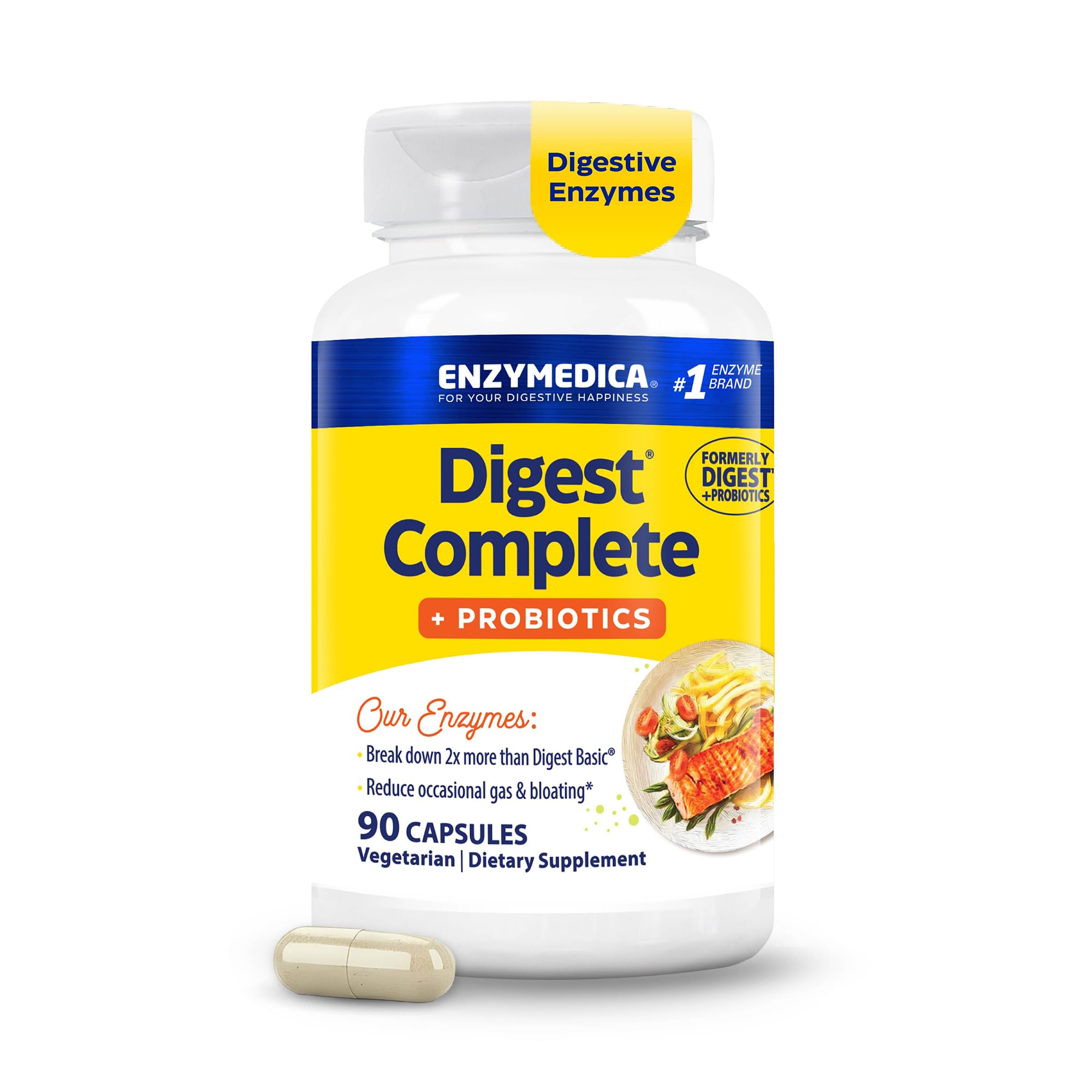 Enzymedica daily Complete + Probiotics supplement front view