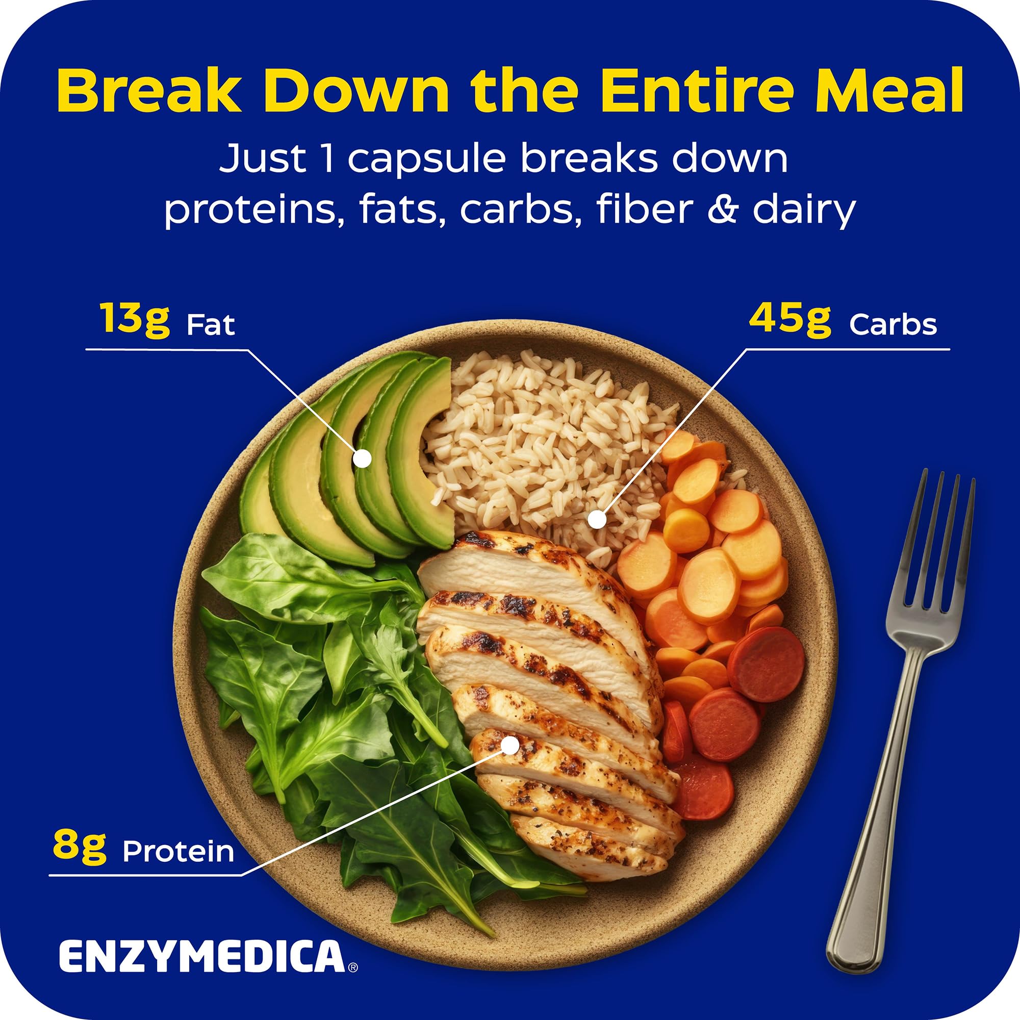 Enzymedica daily Complete + Probiotics supplement with a measuring spoon