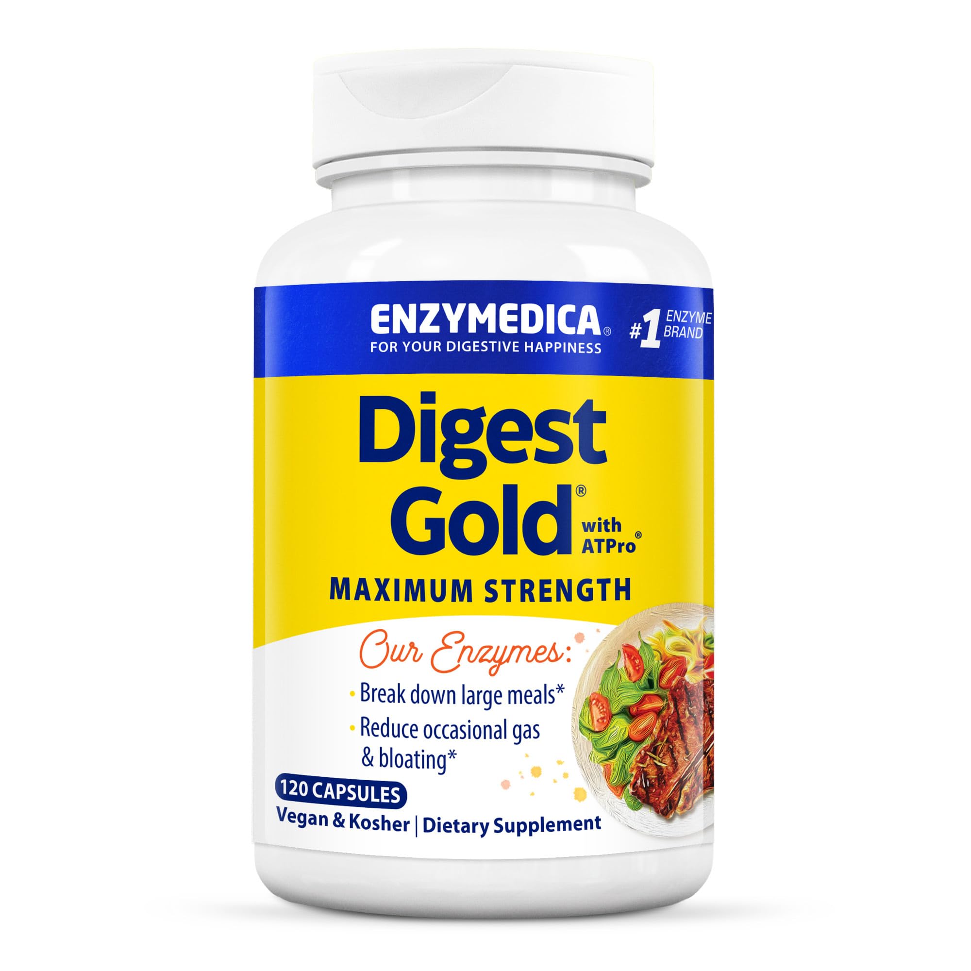 Enzymedica daily Gold Multi-Enzymes 45g front view