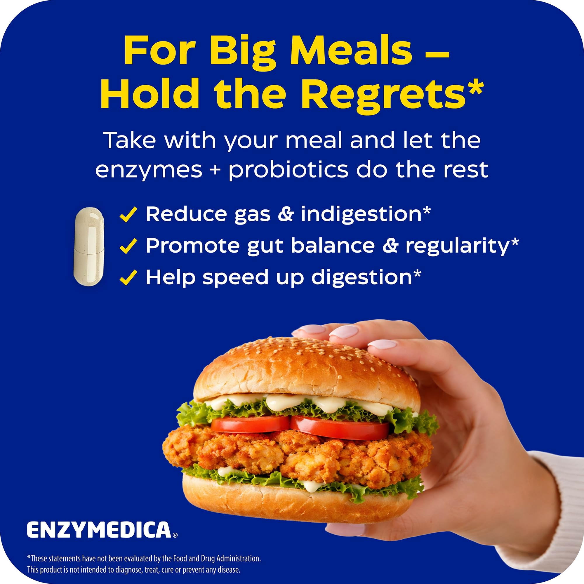 Enzymedica daily Gold + Probiotics capsule ingredients list on packaging