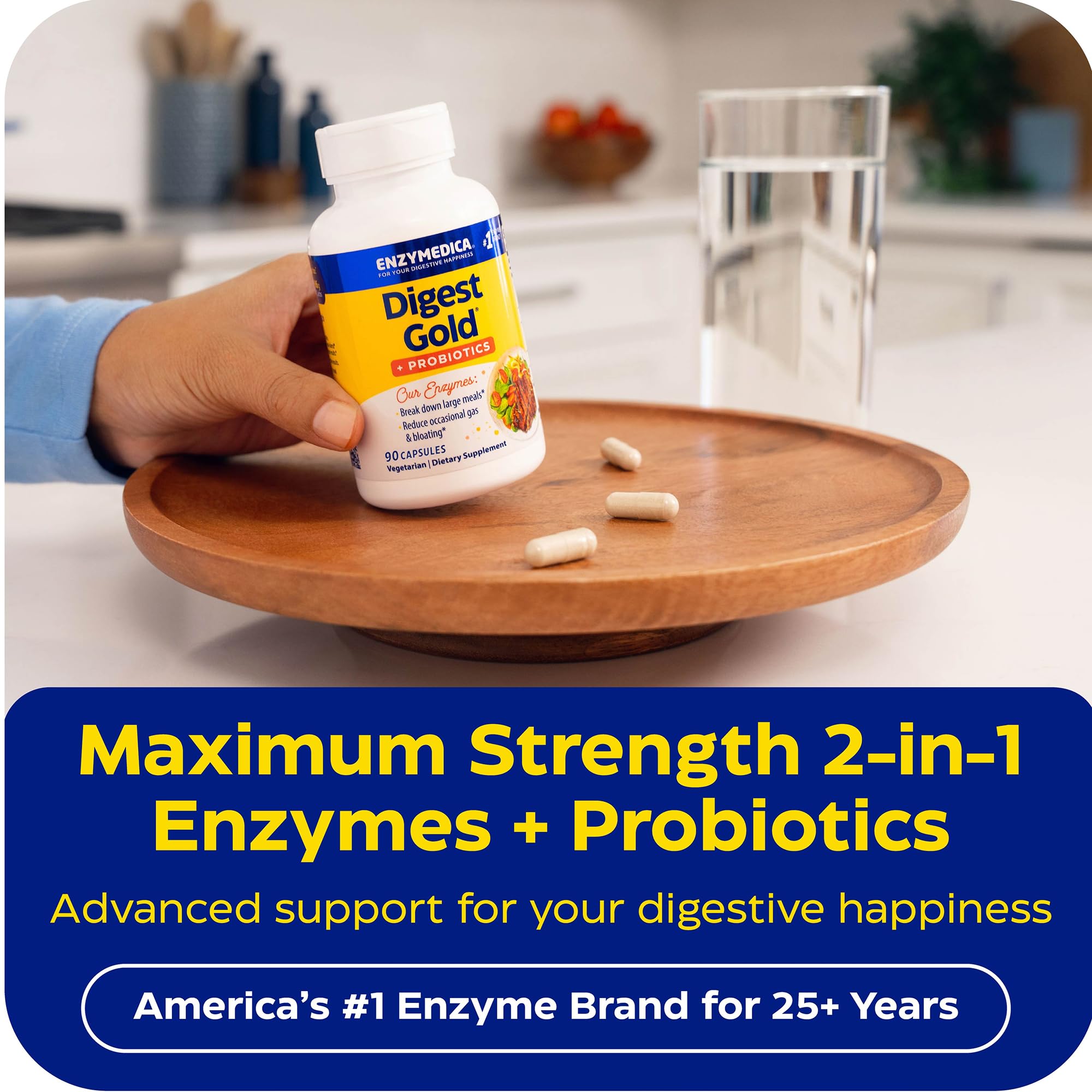 Enzymedica daily Gold + Probiotics packaging side view