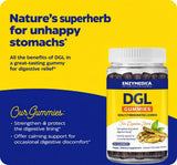 Enzymedica DGL Stomach Soothe Gummies on a wooden table