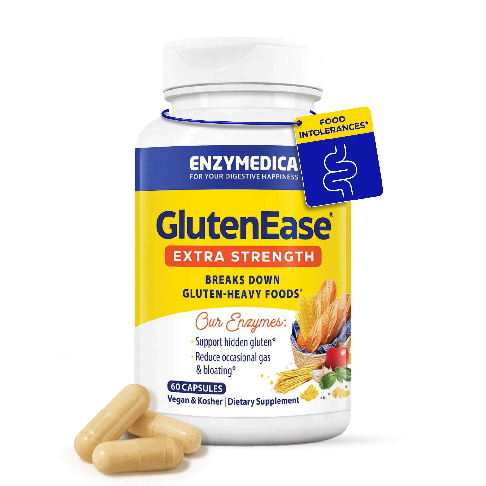 Enzymedica GlutenEase Extra Strength 45g front view of packaging