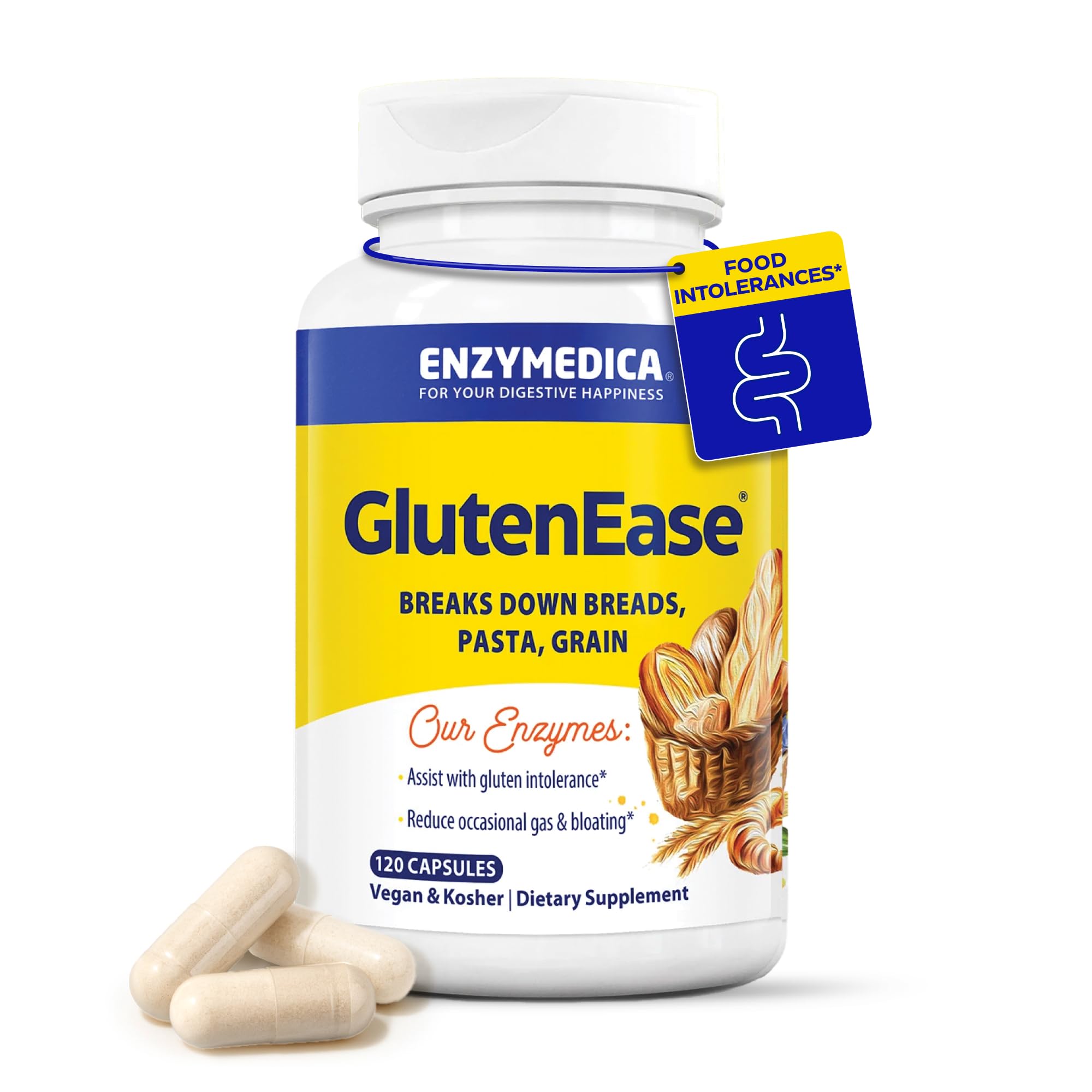 Enzymedica GlutenEase Extra Strength supplement front view
