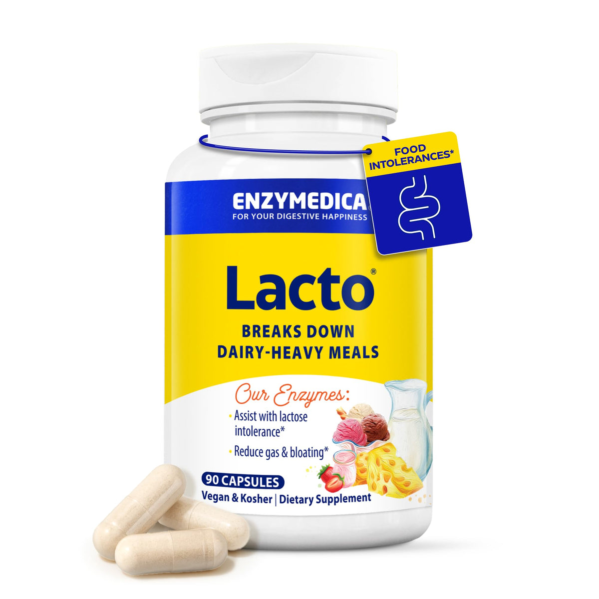 Enzymedica Lactase Supplement front view with packaging