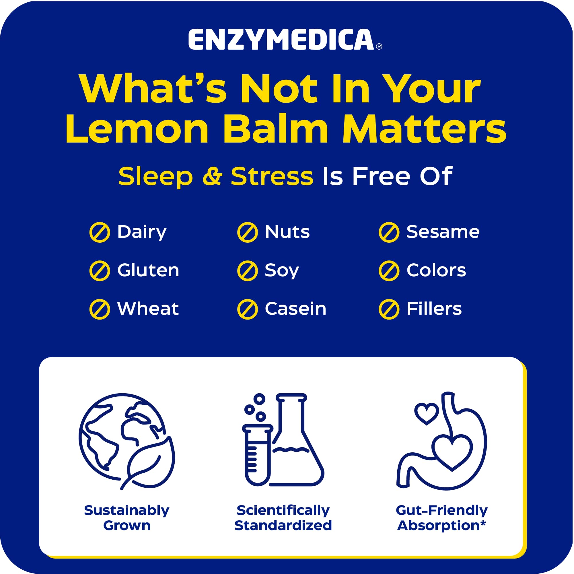 Enzymedica Lemon Balm Phytosome Capsules opened bottle