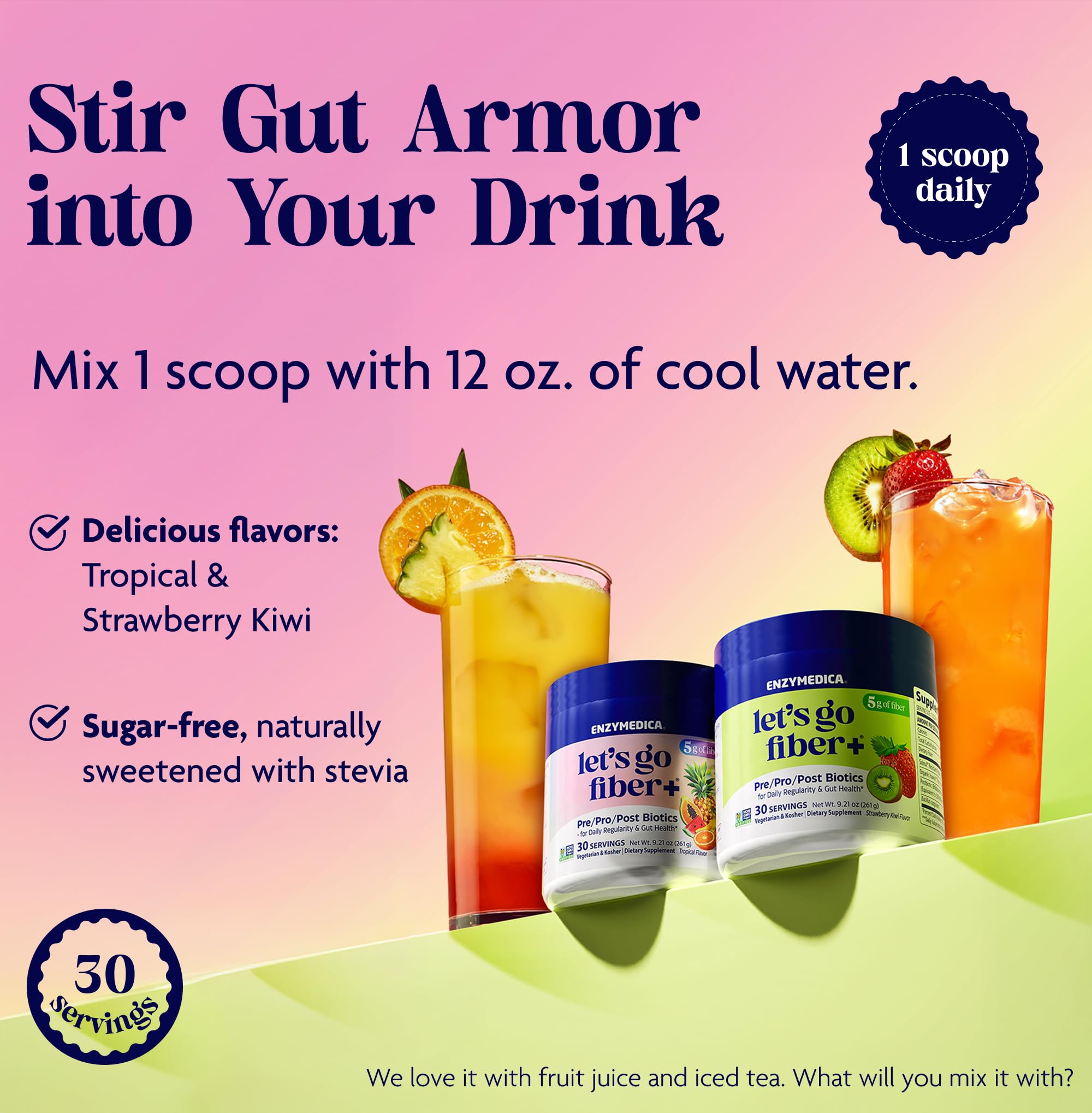 Enzymedica Let's Go Fiber+ Prebiotic Powder ingredients list