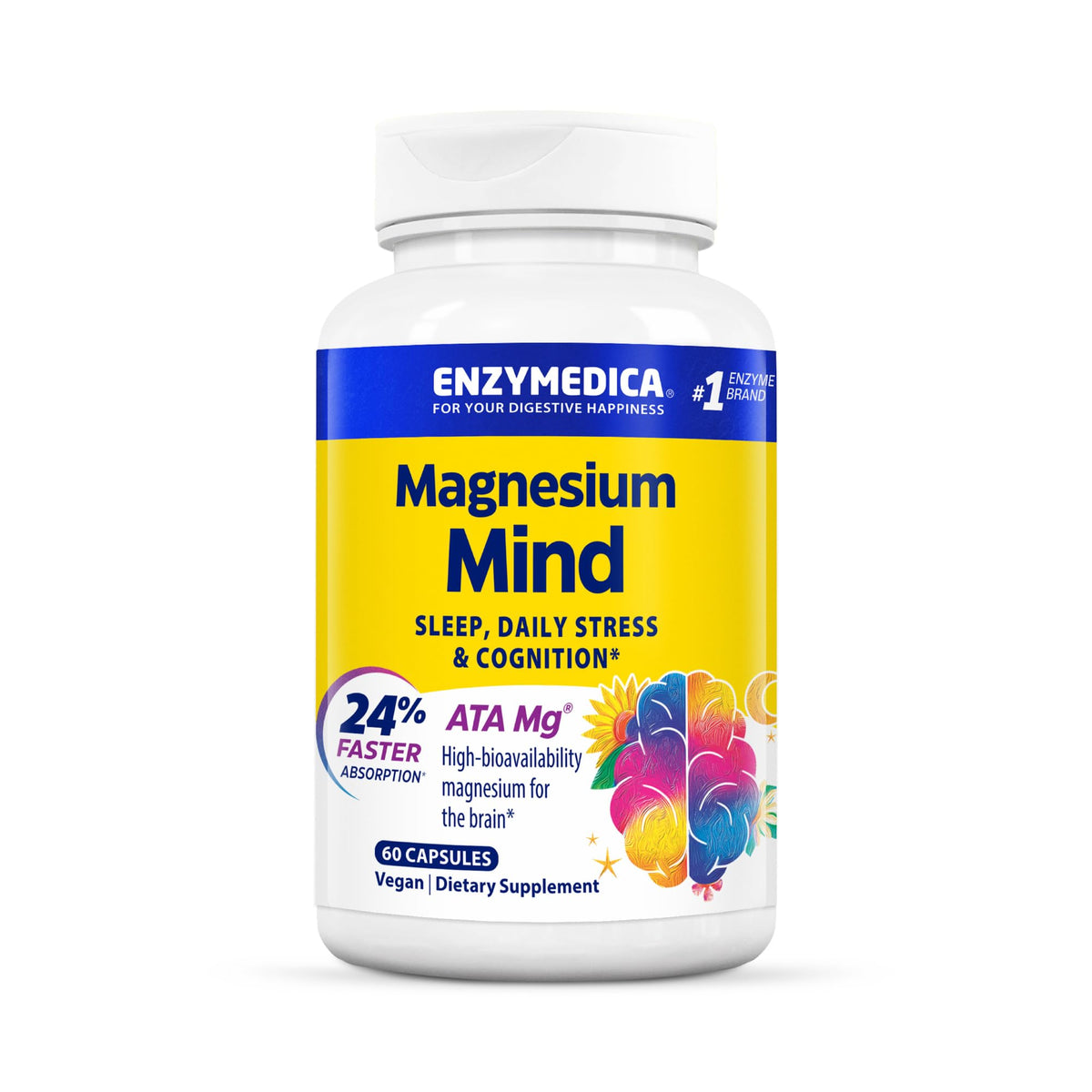 Enzymedica Magnesium Mind supplement bottle front view