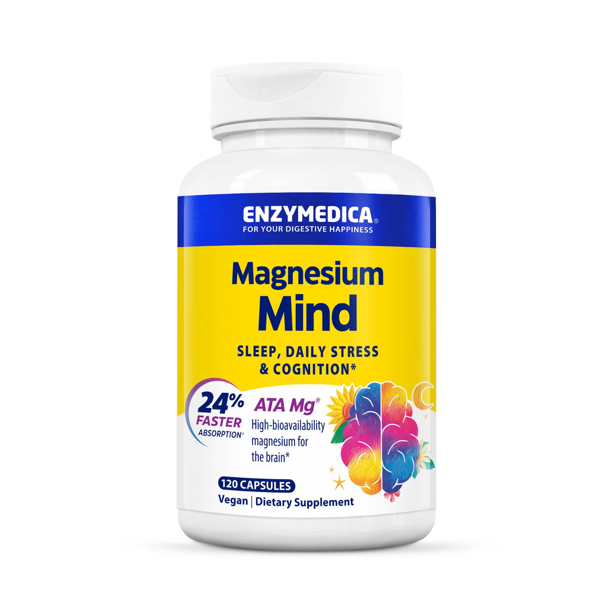 Enzymedica Magnesium Supplement 60 Capsules front view