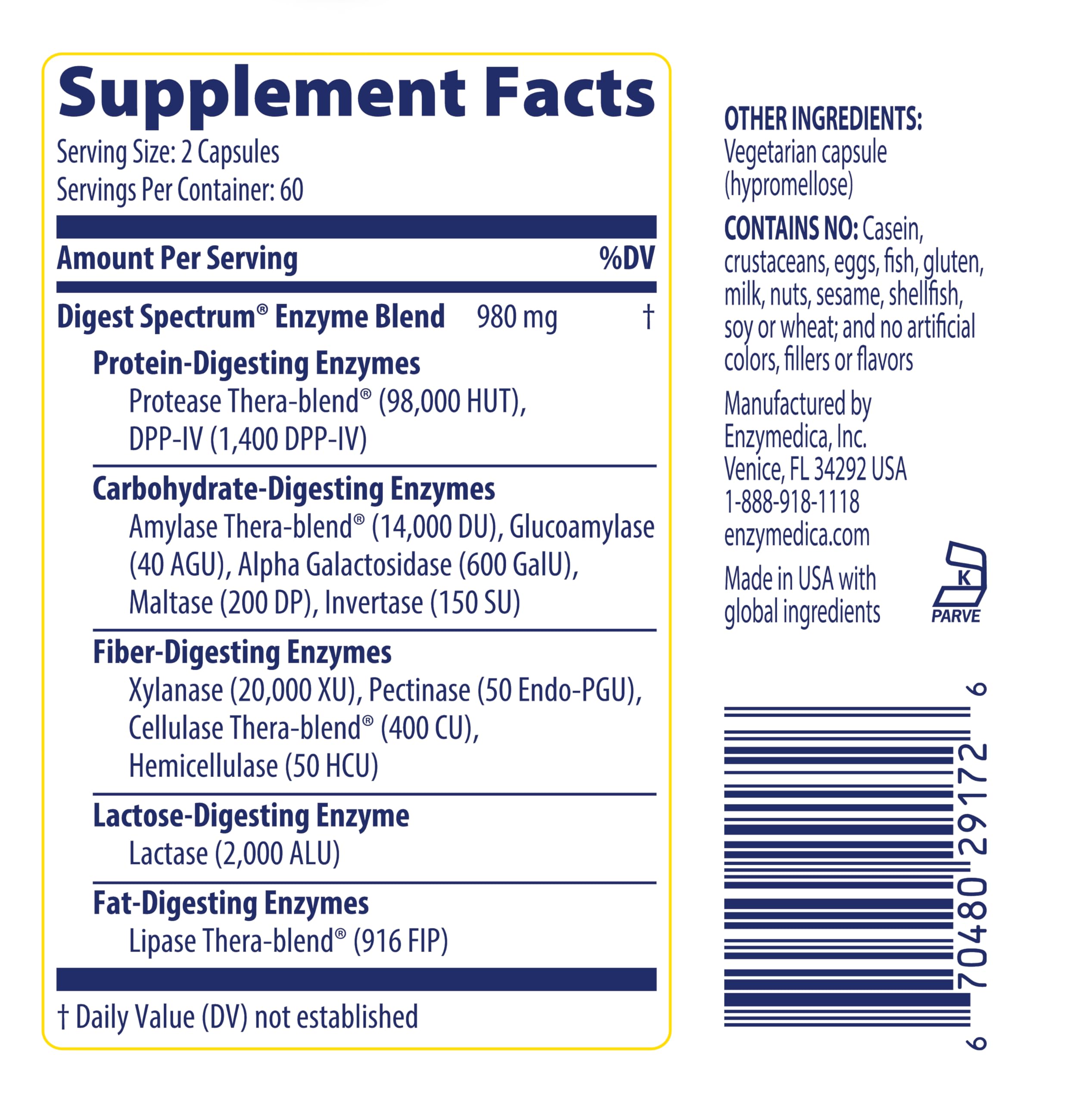 Enzymedica Multi-Enzyme Supplement on kitchen counter
